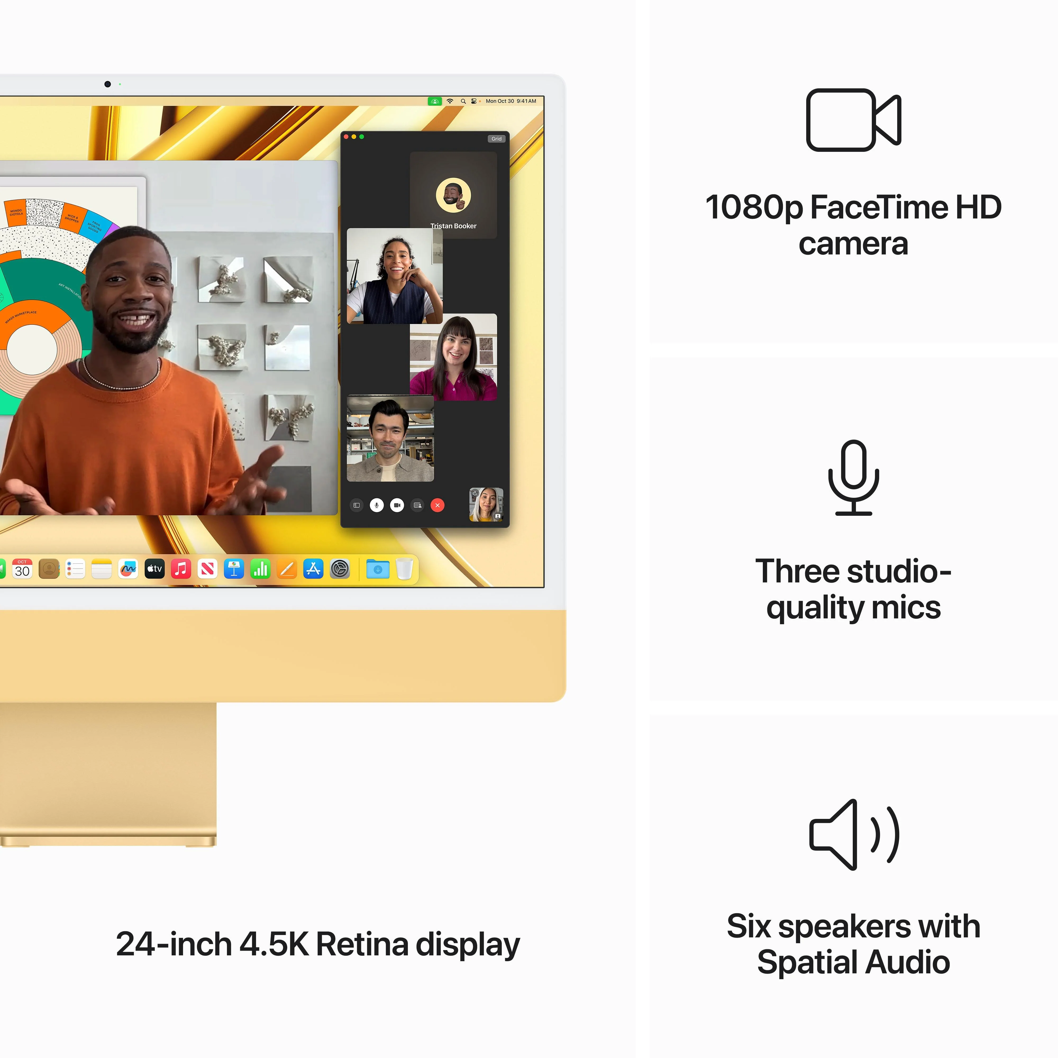 24-inch iMac with Retina 4.5K display: Apple M3 chip with 8‑core CPU and 10‑core GPU, 512GB SSD - Yellow - Image 5
