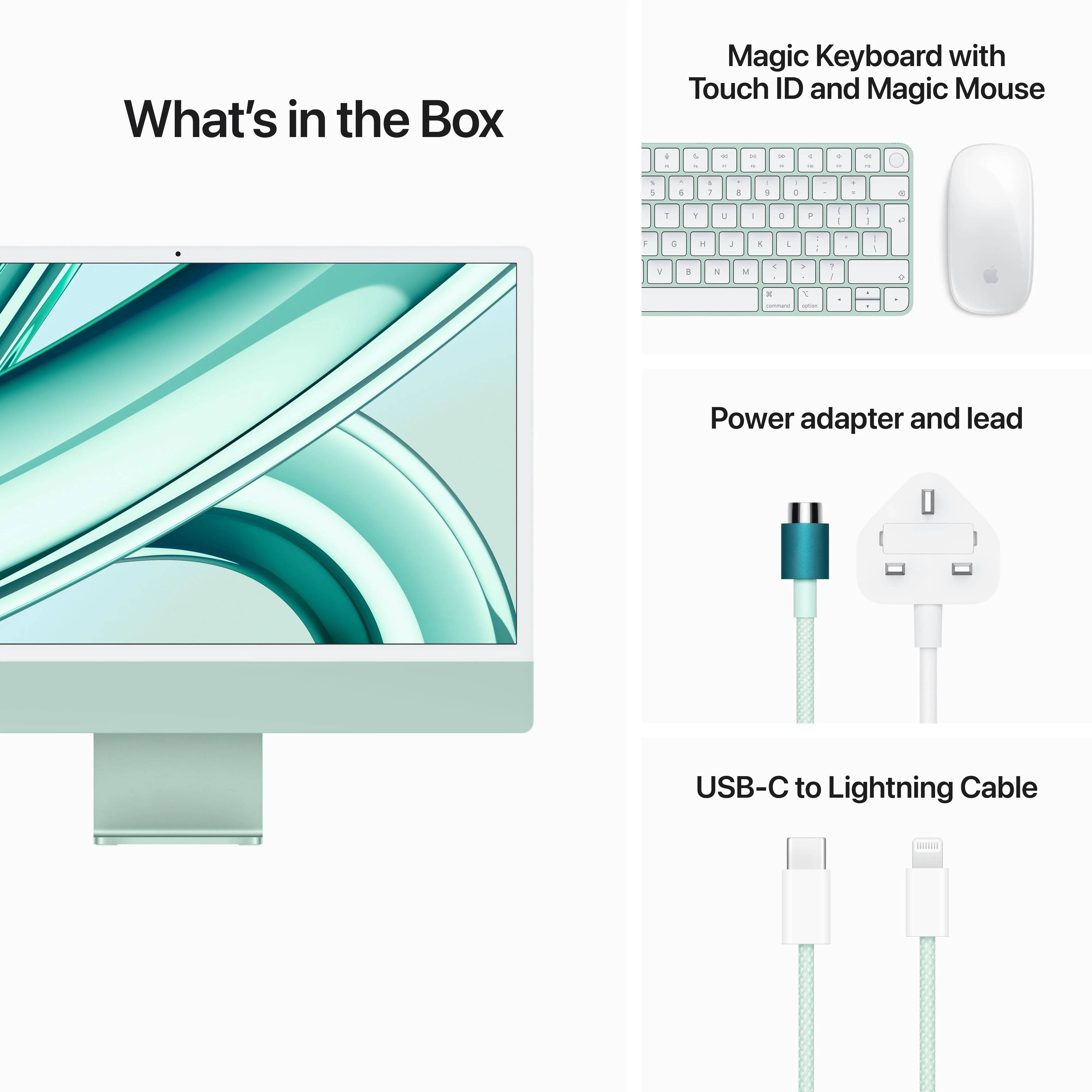 24-inch iMac with Retina 4.5K display: Apple M3 chip with 8‑core CPU and 10‑core GPU, 256GB SSD - Green - Image 9