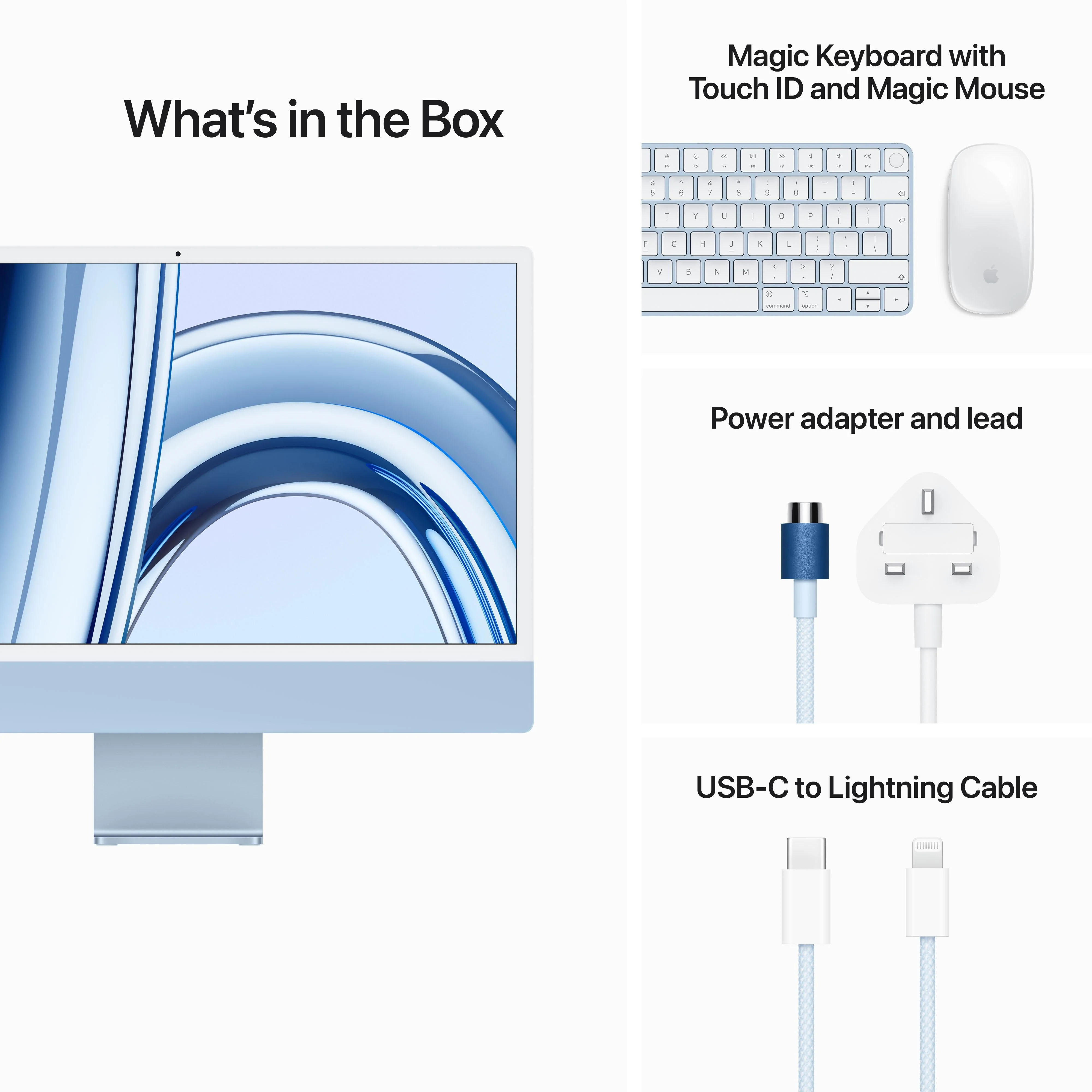 24-inch iMac with Retina 4.5K display: Apple M3 chip with 8‑core CPU and 10‑core GPU, 256GB SSD - Blue - Image 9