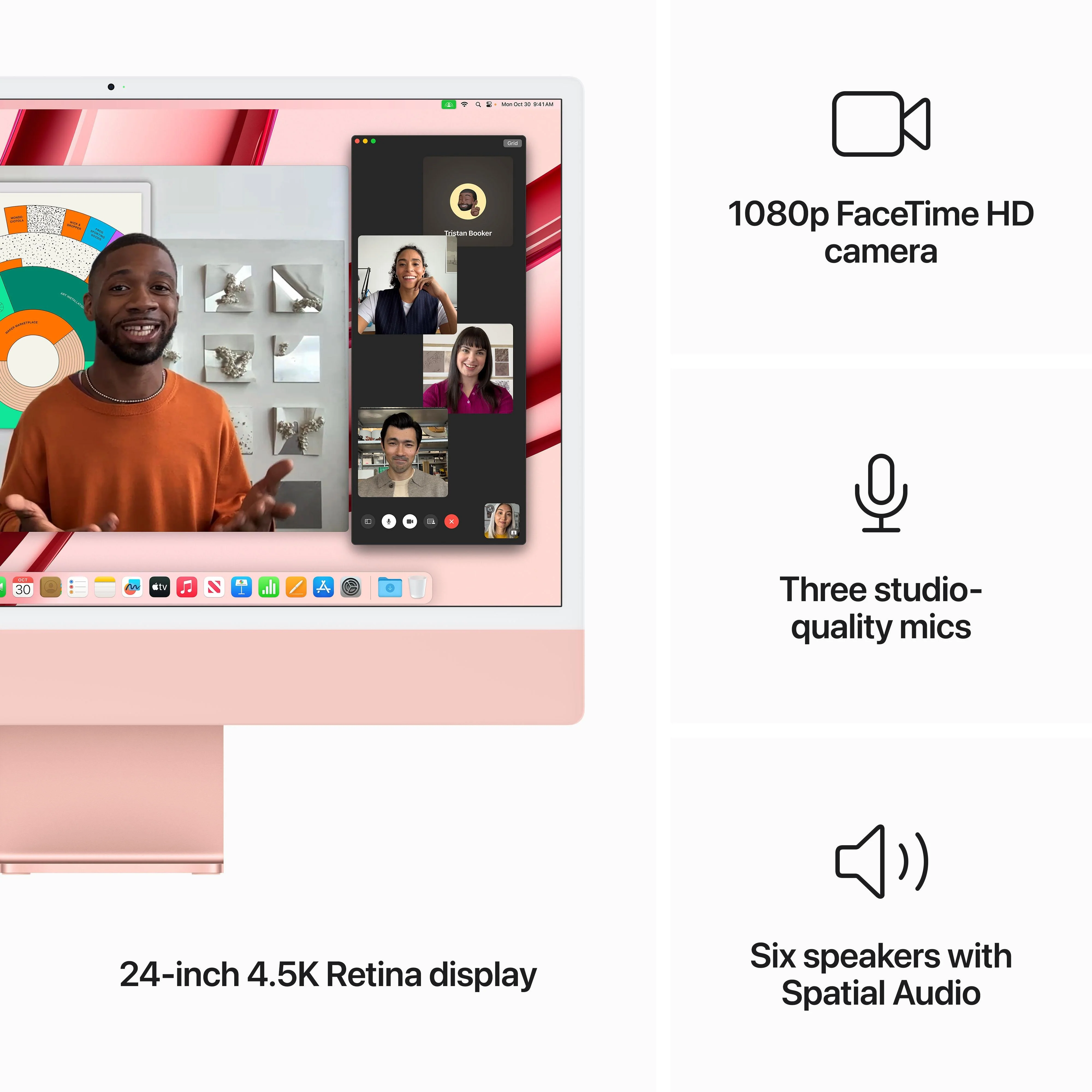 24-inch iMac with Retina 4.5K display: Apple M3 chip with 8‑core CPU and 10‑core GPU, 256GB SSD - Pink - Image 5