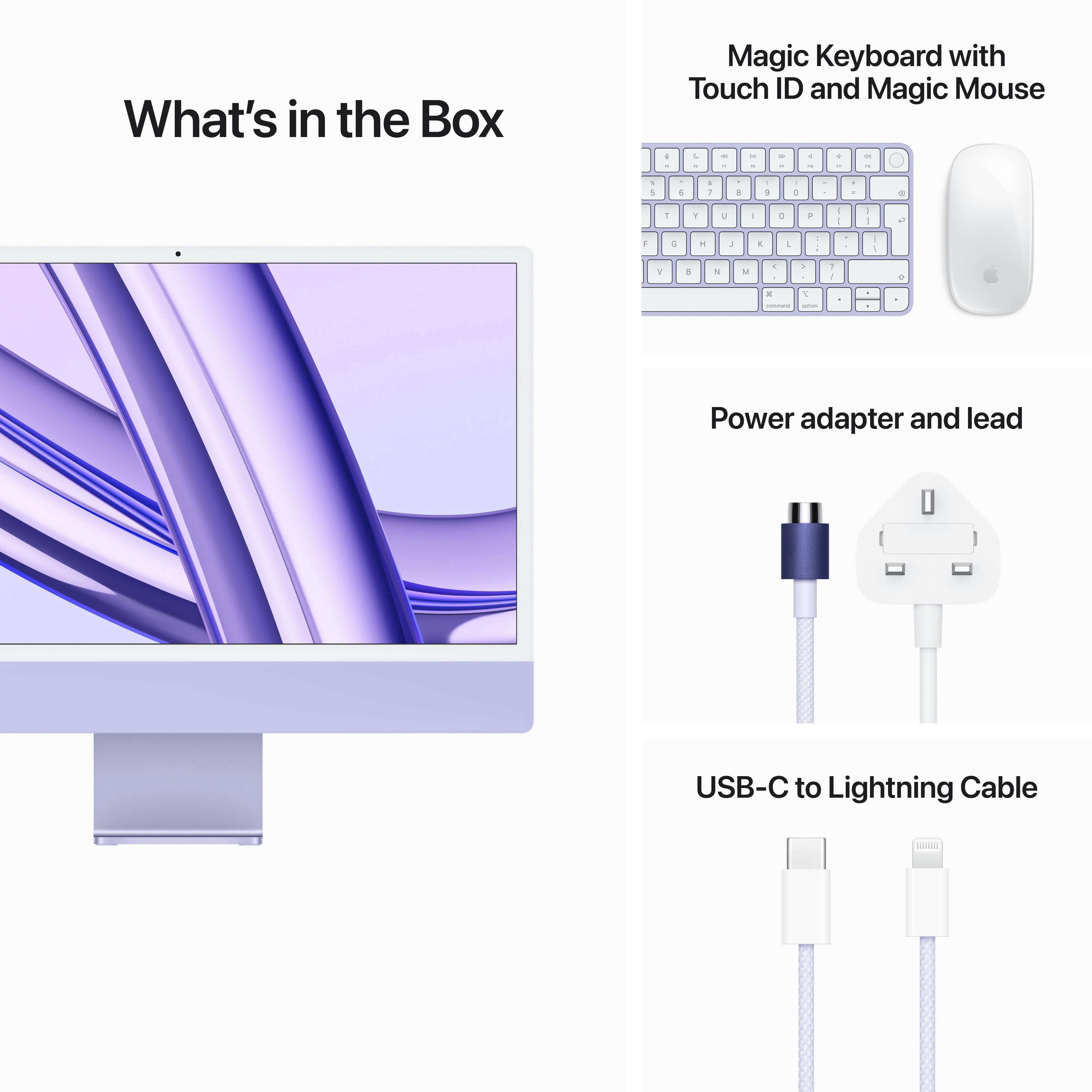 24-inch iMac with Retina 4.5K display: Apple M3 chip with 8‑core CPU and 10‑core GPU, 512GB SSD - Purple - Image 9