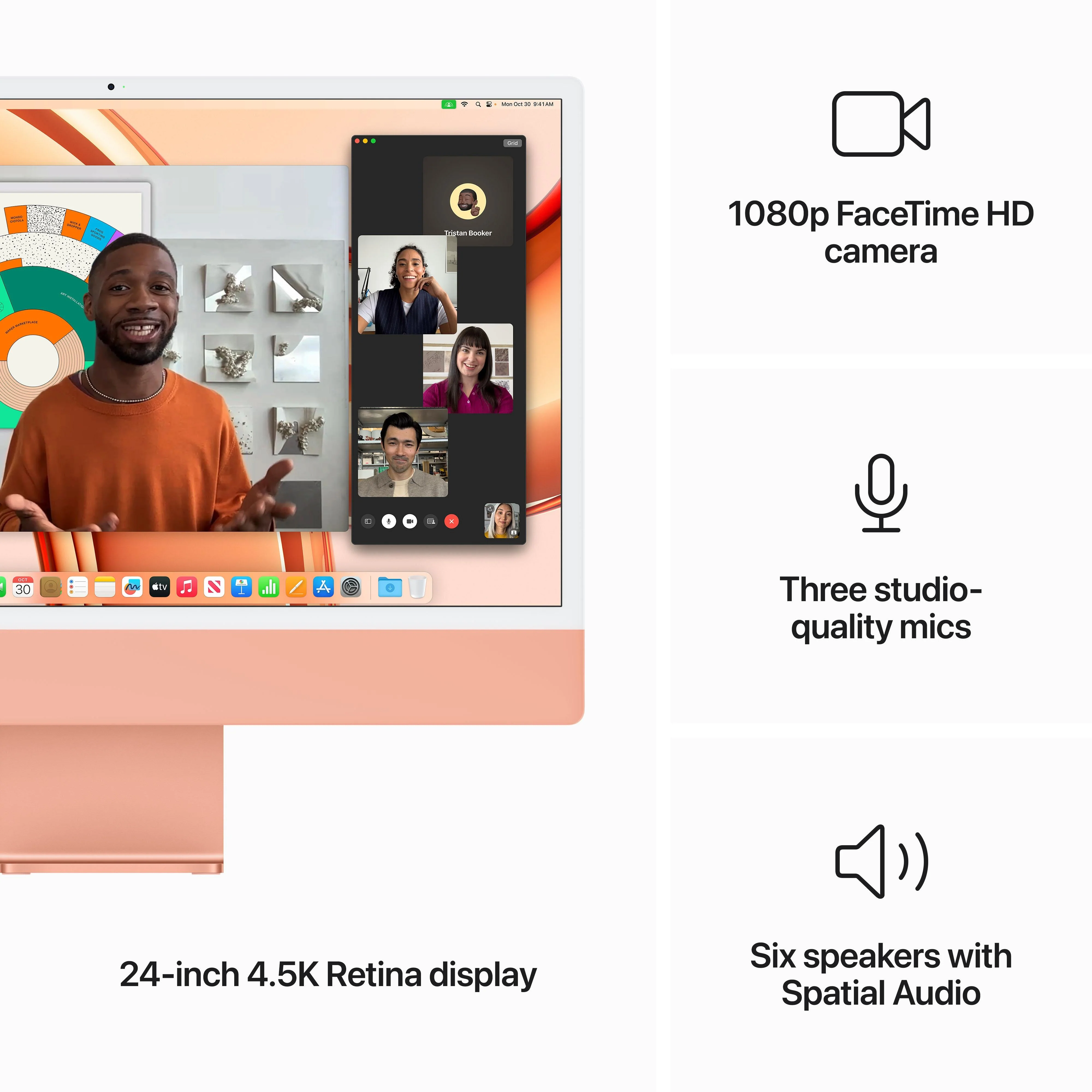 24-inch iMac with Retina 4.5K display: Apple M3 chip with 8‑core CPU and 10‑core GPU, 512GB SSD - Orange - Image 5