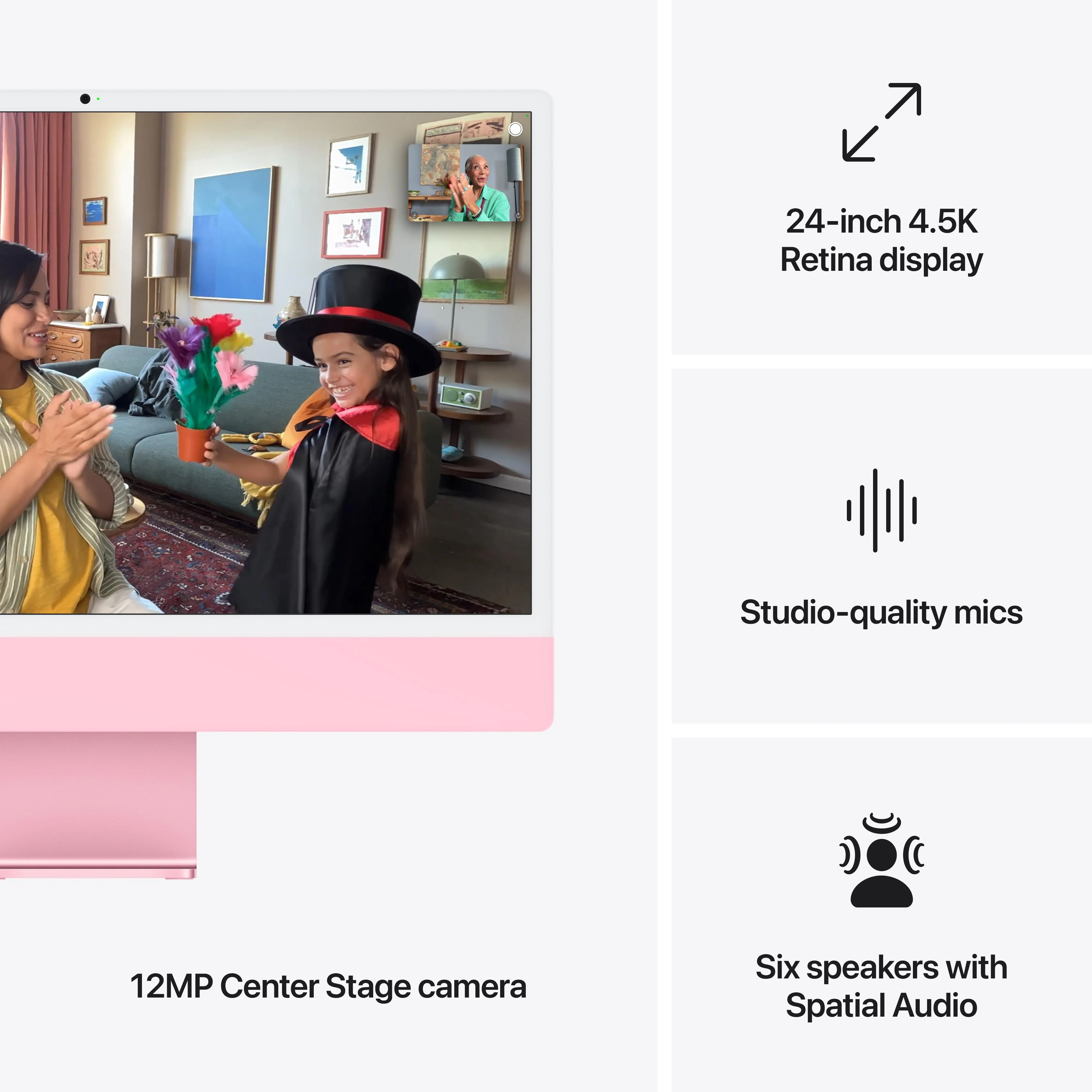 24-inch iMac with Retina 4.5K display: Apple M4 chip with 8-core CPU and 8‑core GPU, 256GB SSD - Pink - Image 7