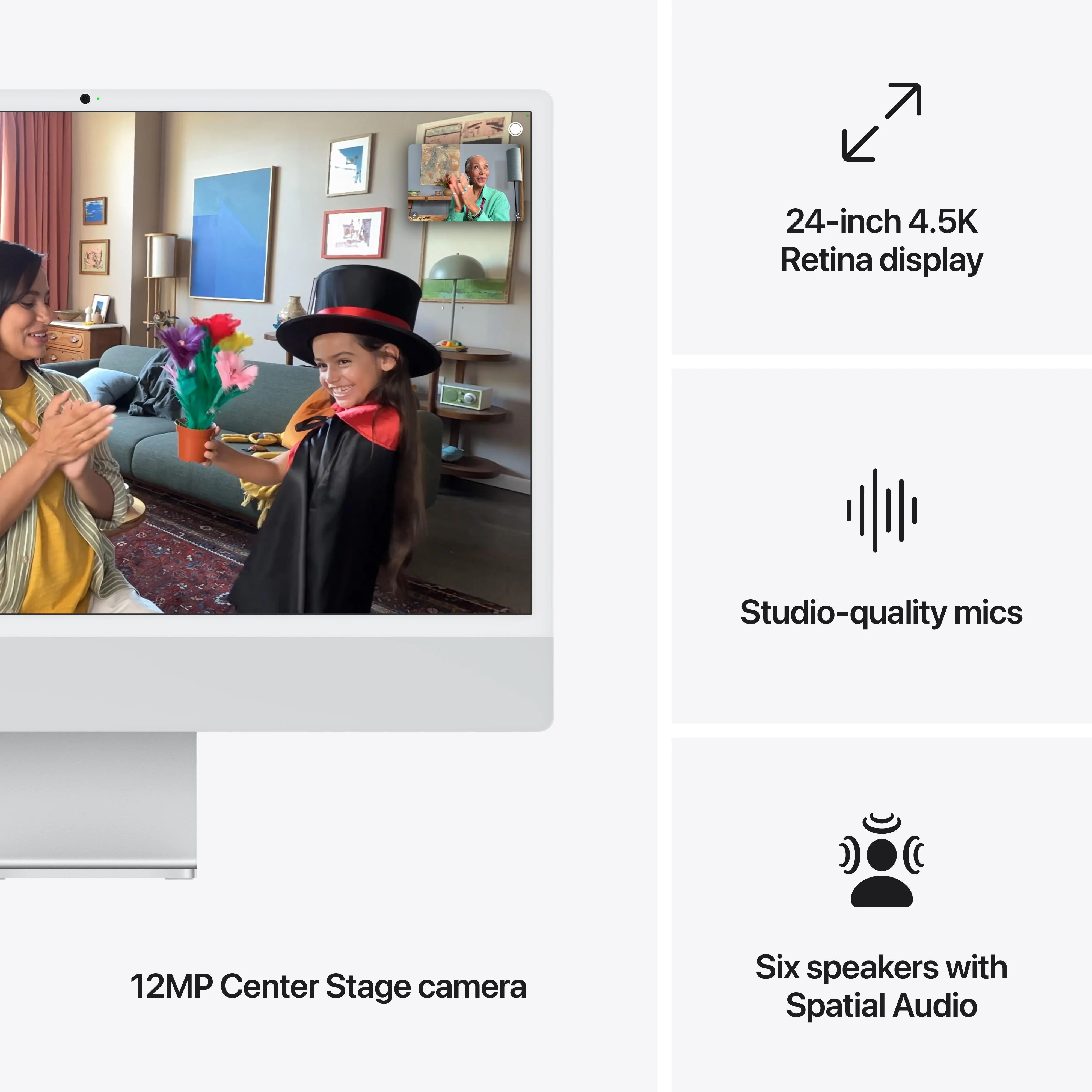 24-inch iMac with Retina 4.5K display: Apple M4 chip with 10-core CPU and 10-core GPU, 256GB SSD - Silver - Image 7