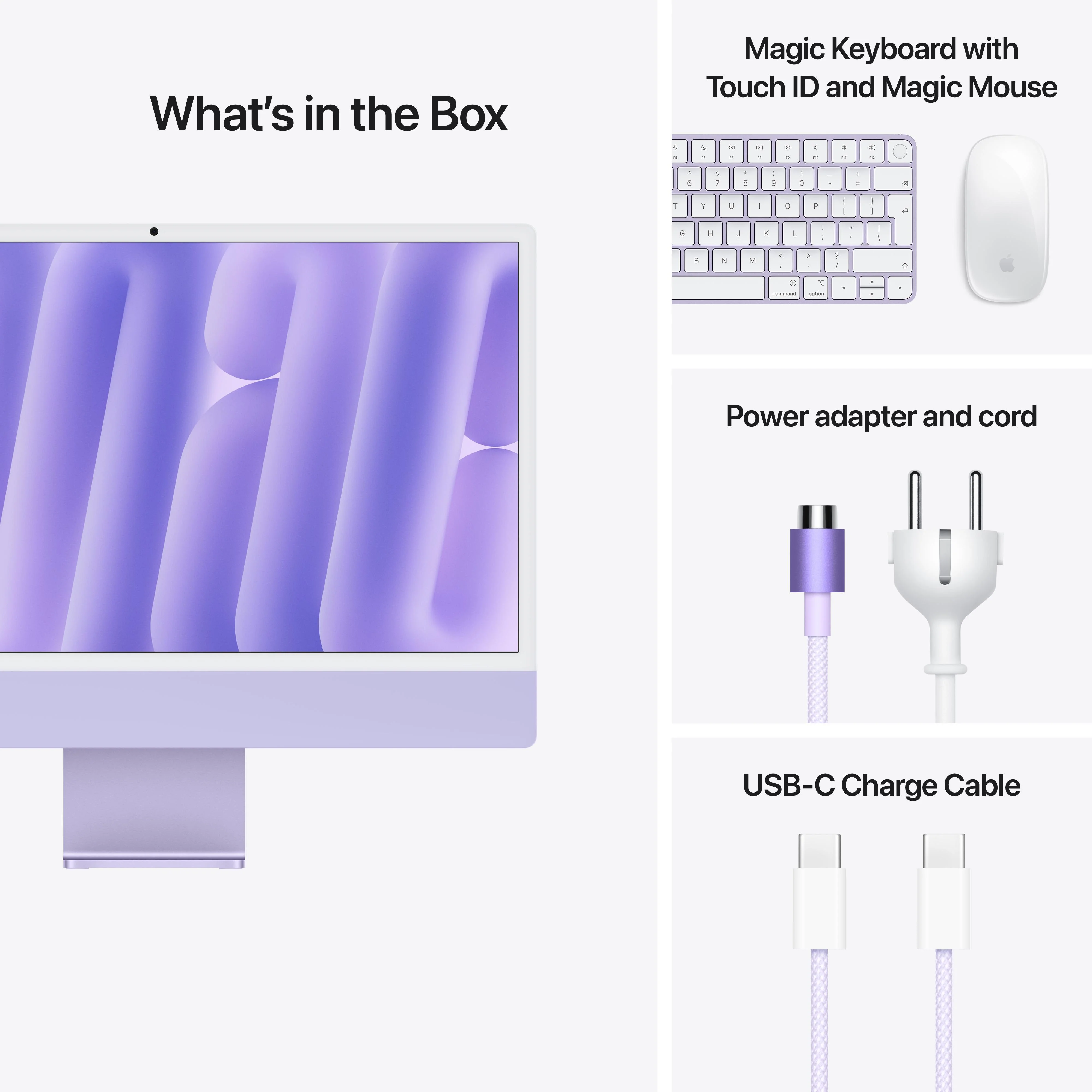24-inch iMac with Retina 4.5K display: Apple M4 chip with 10-core CPU and 10-core GPU, 256GB SSD - Purple - Image 9