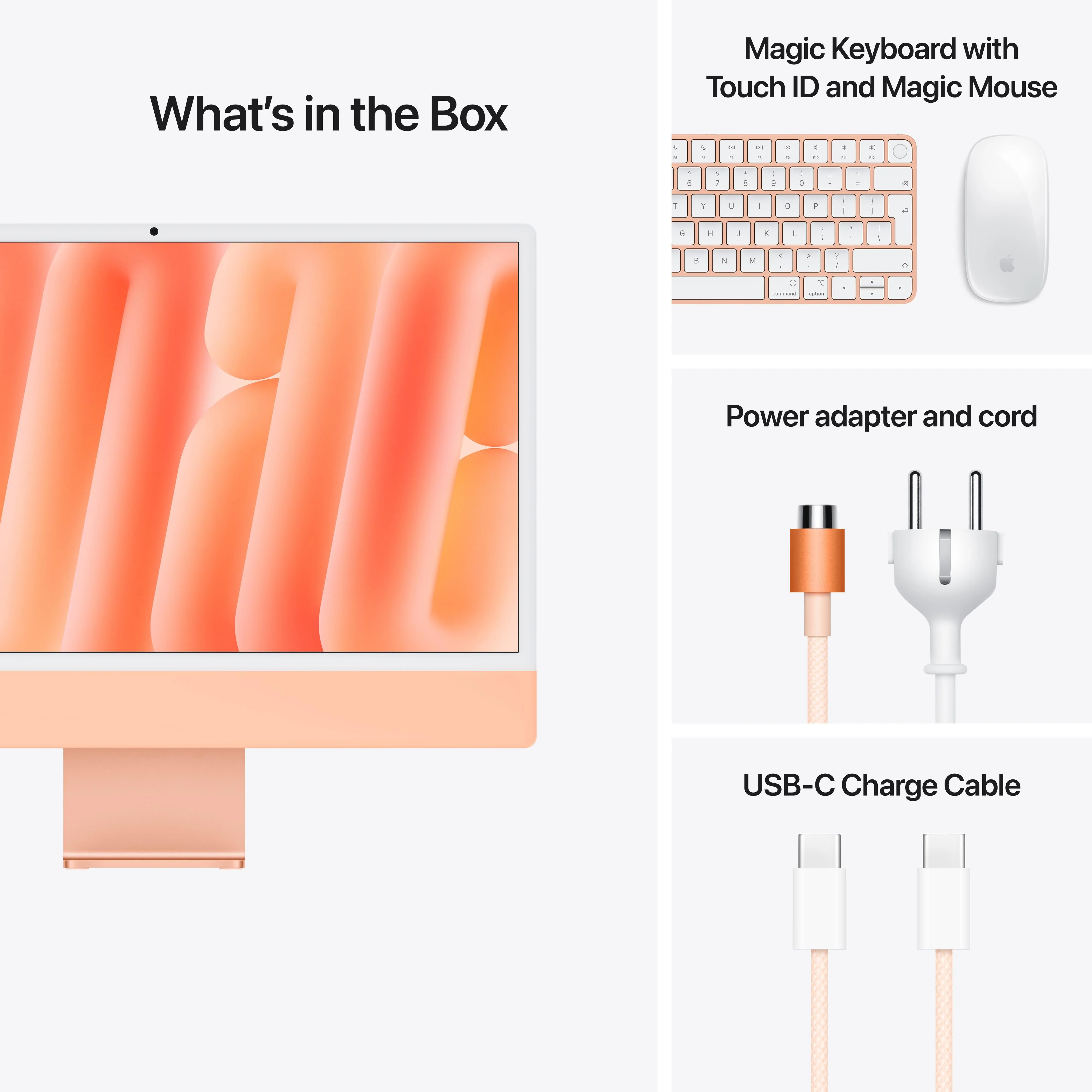 24-inch iMac with Retina 4.5K display: Apple M4 chip with 10-core CPU and 10-core GPU, 256GB SSD - Orange - Image 9