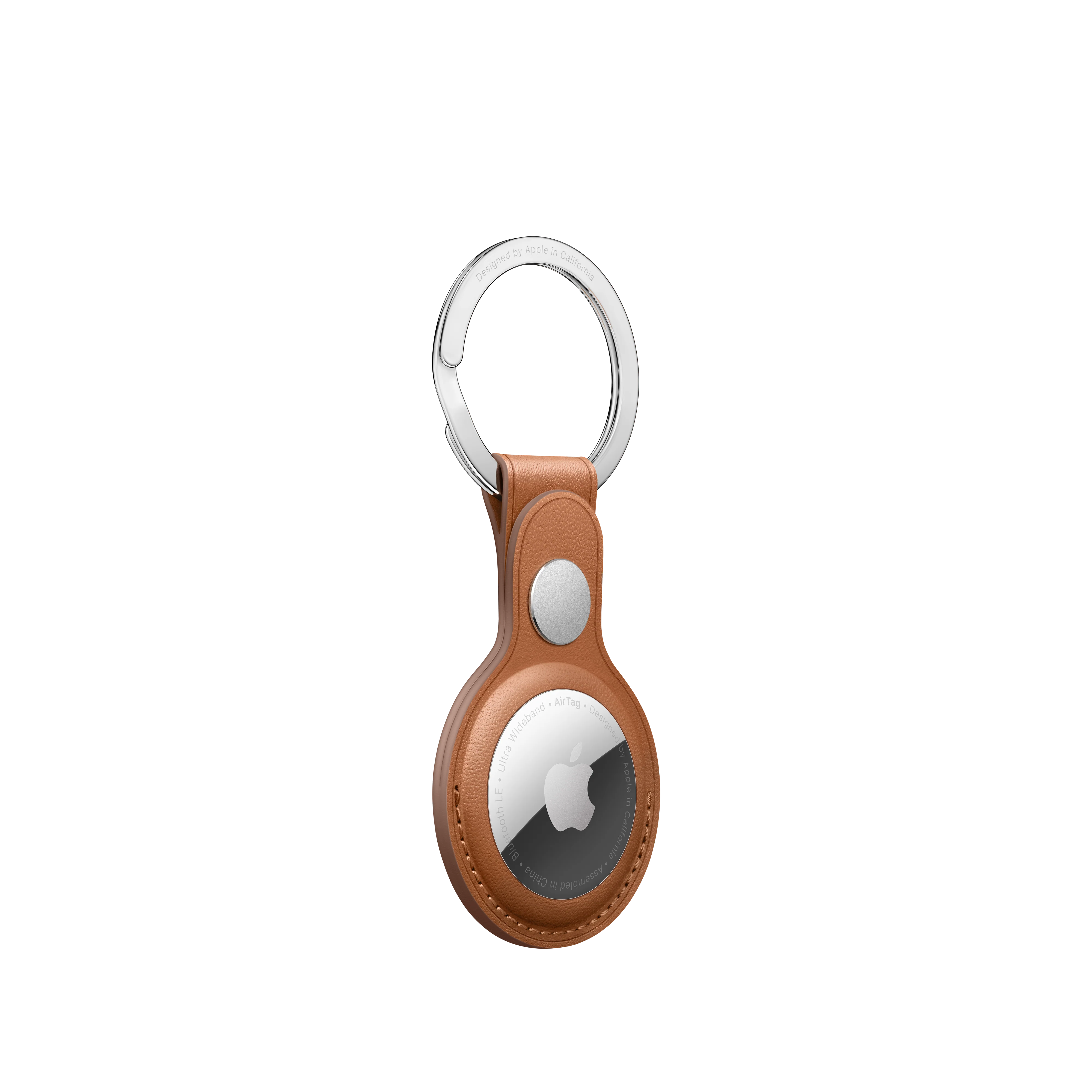 AirTag Leather Key Ring - Saddle Brown - Image 3