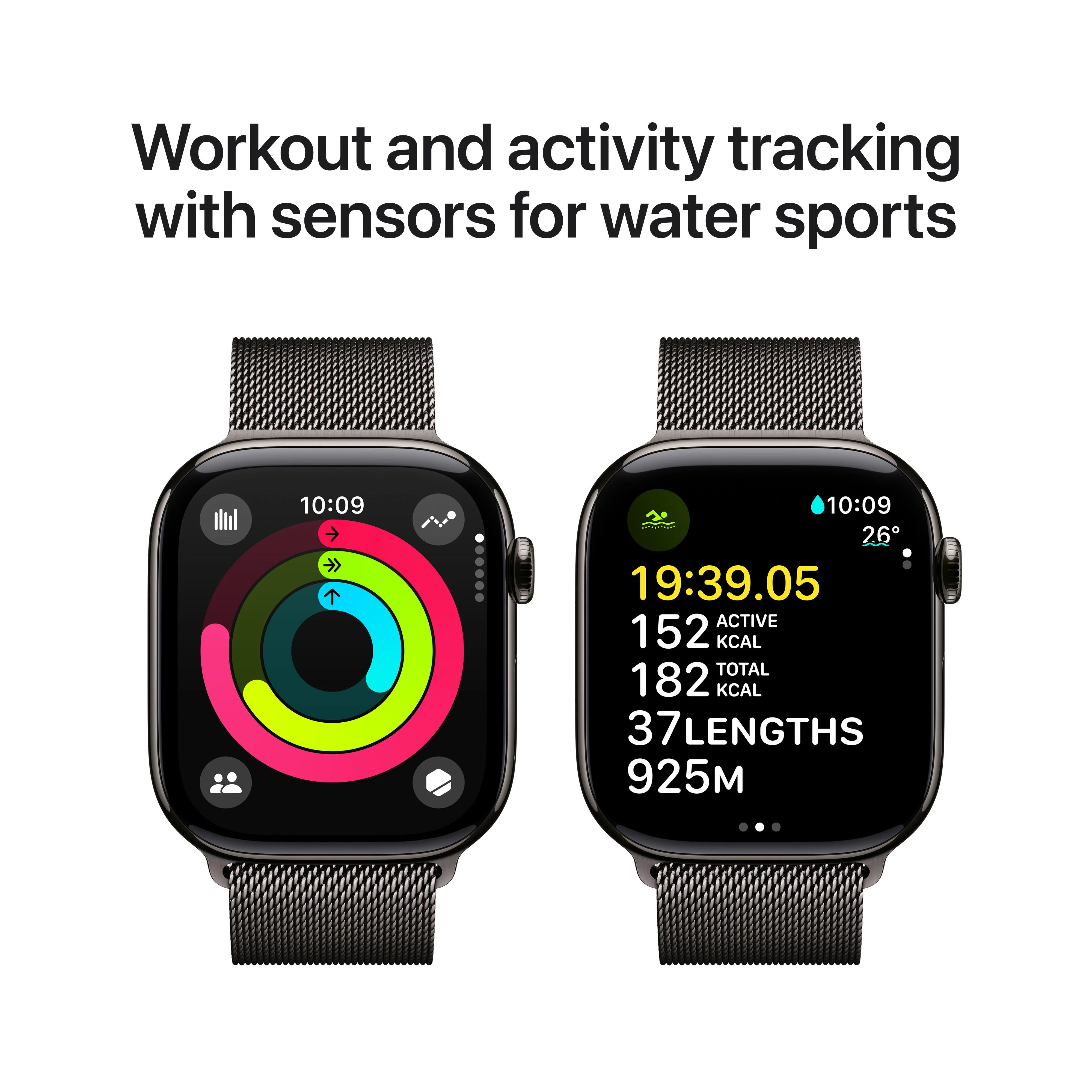 Apple Watch Series 10 GPS + Cellular 46mm Slate Titanium Case with Slate Milanese Loop - S/M - Image 4