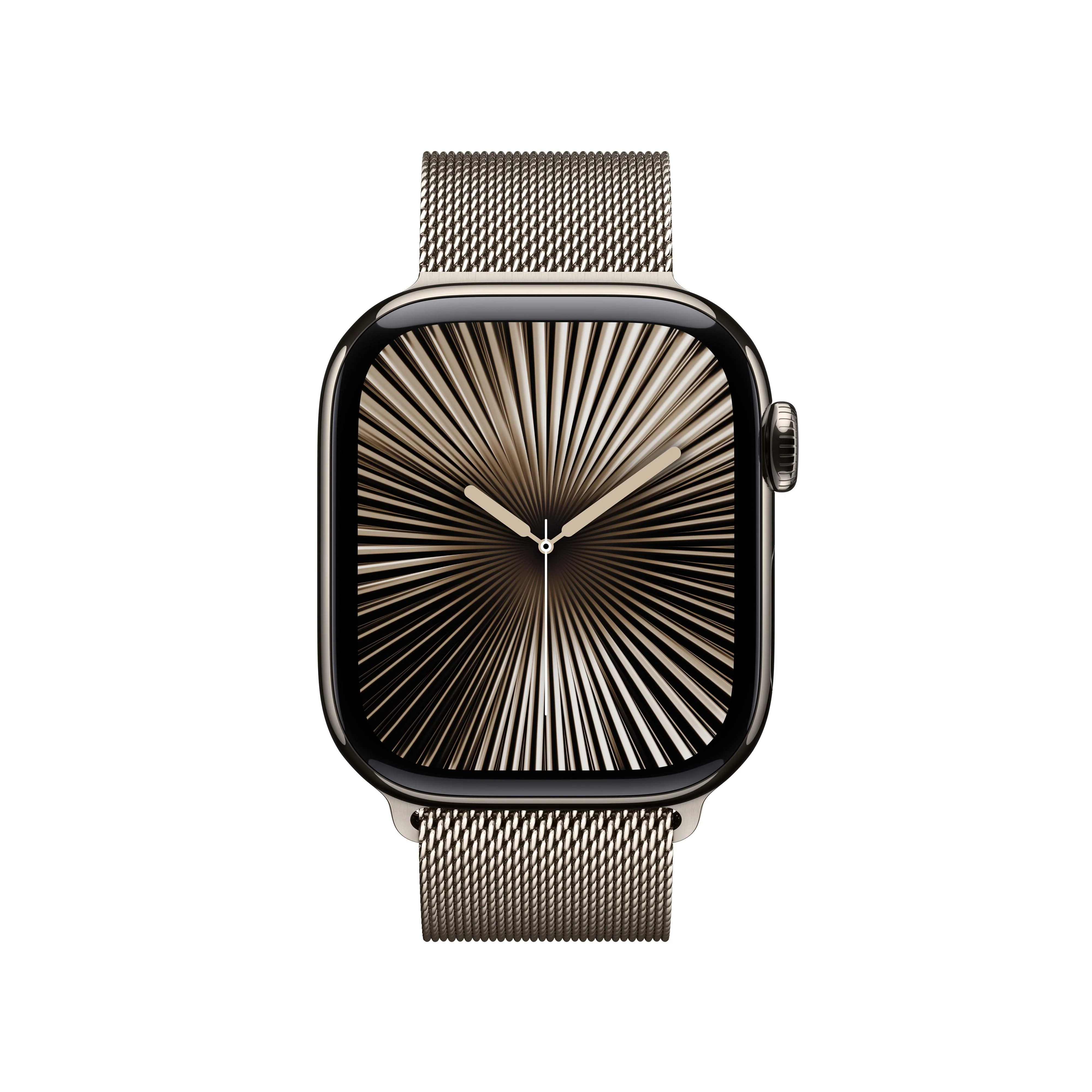 Apple Watch Series 10 GPS + Cellular 42mm Natural Titanium Case with Natural Milanese Loop - Image 2