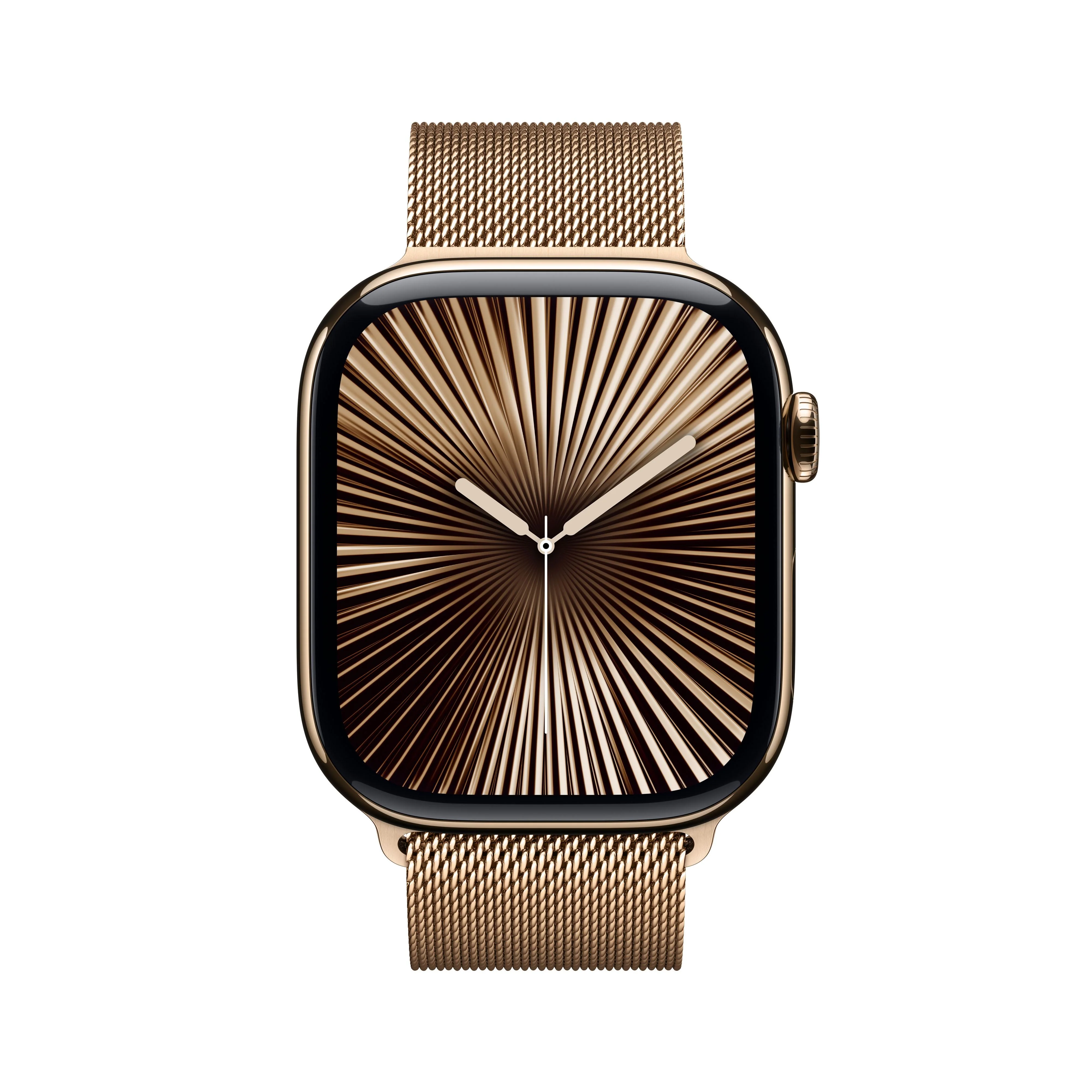 Apple Watch Series 10 GPS + Cellular 46mm Gold Titanium Case with Gold Milanese Loop - M/L - Image 2