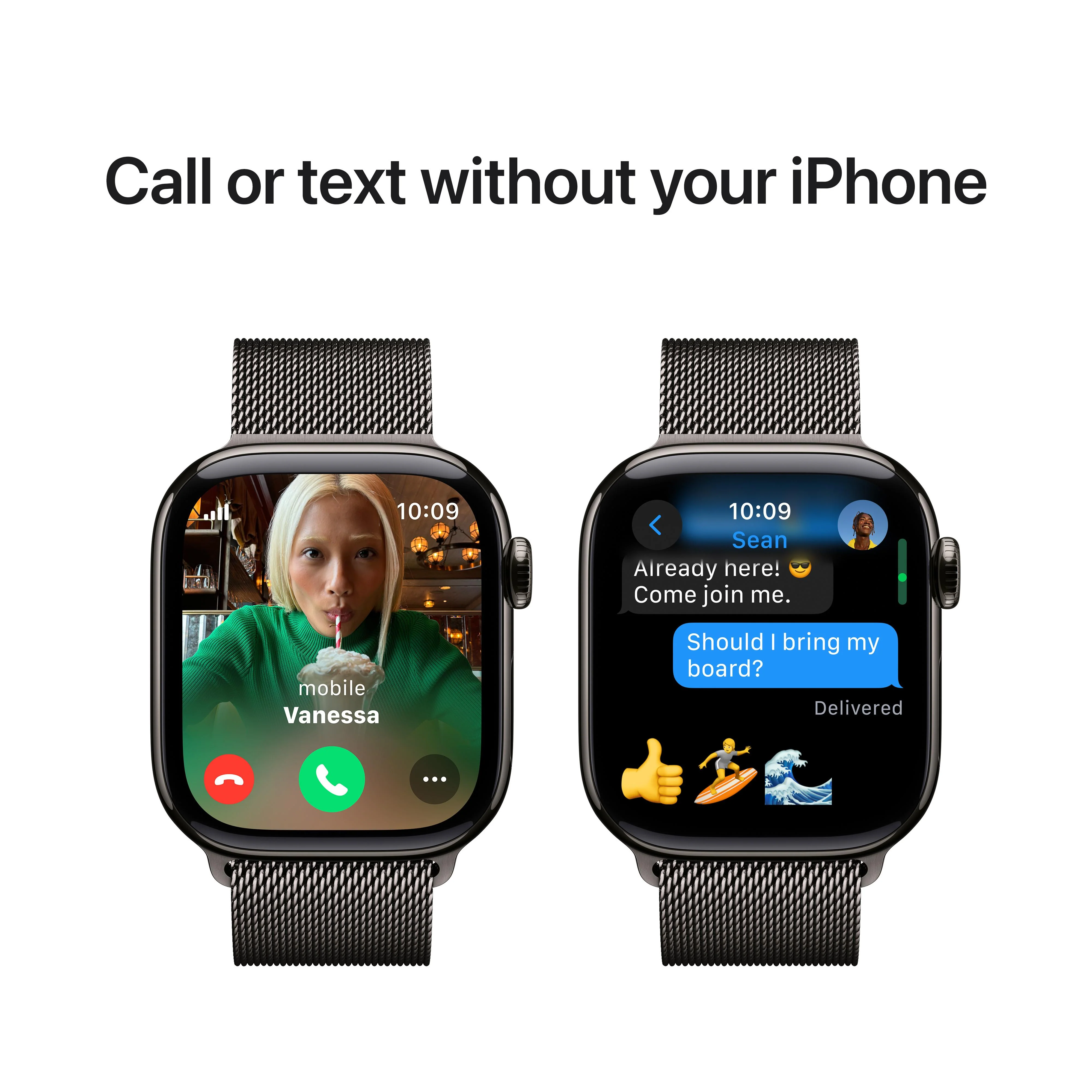 Apple Watch Series 10 GPS + Cellular 42mm Slate Titanium Case with Slate Milanese Loop - Image 7