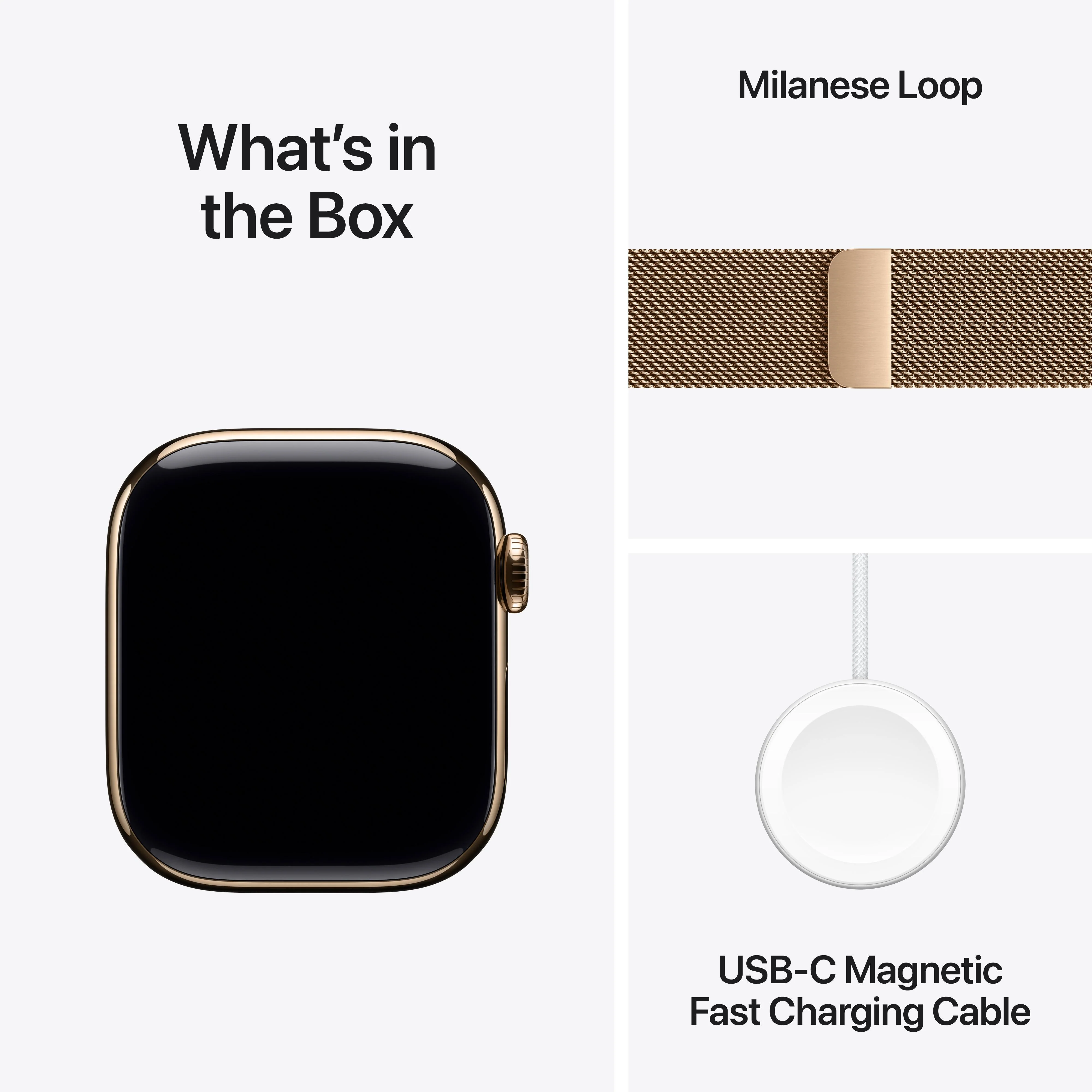 Apple Watch Series 10 GPS + Cellular 42mm Gold Titanium Case with Gold Milanese Loop - Image 9