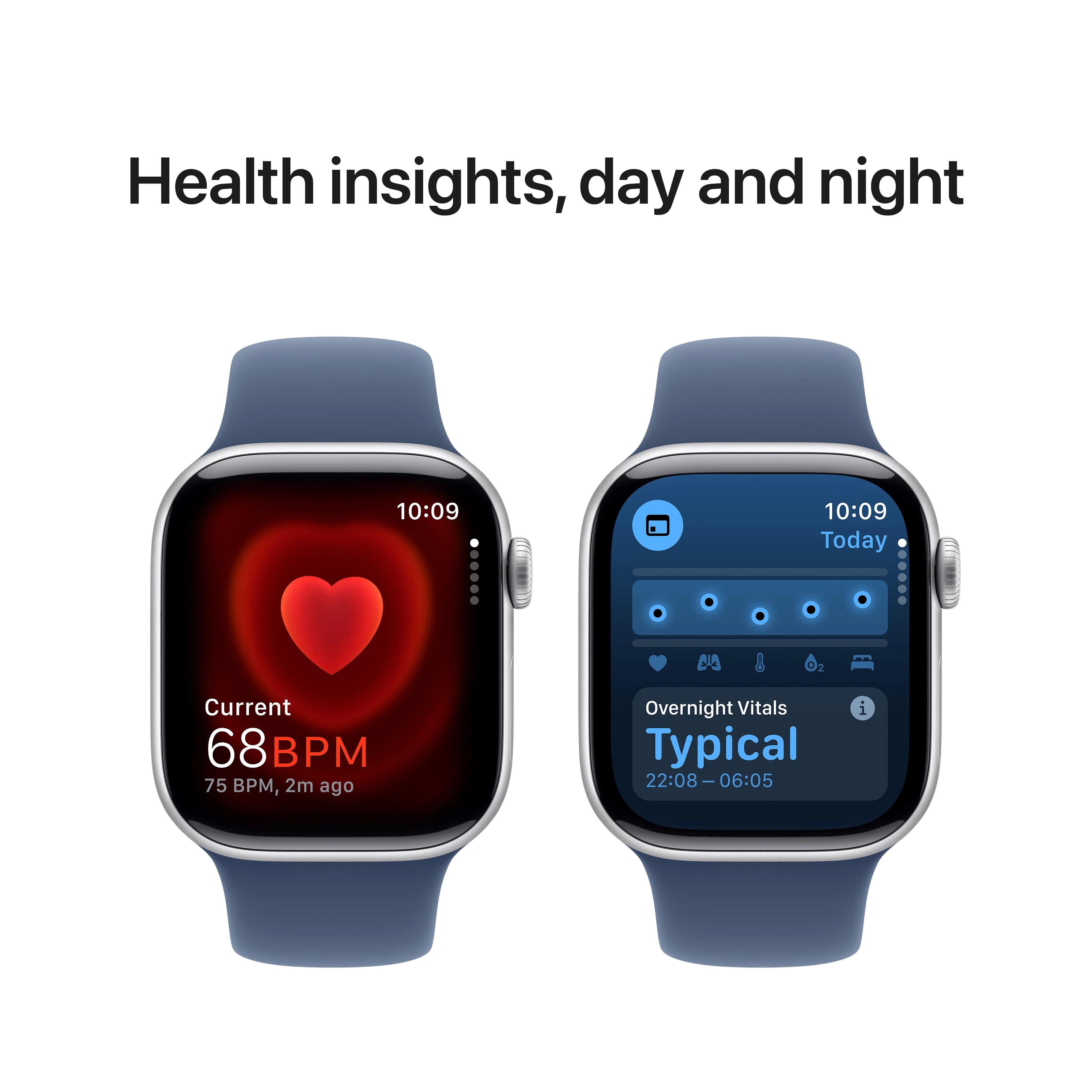 Apple Watch Series 10 GPS + Cellular 42mm Silver Aluminium Case with Denim Sport Band - S/M - Image 5