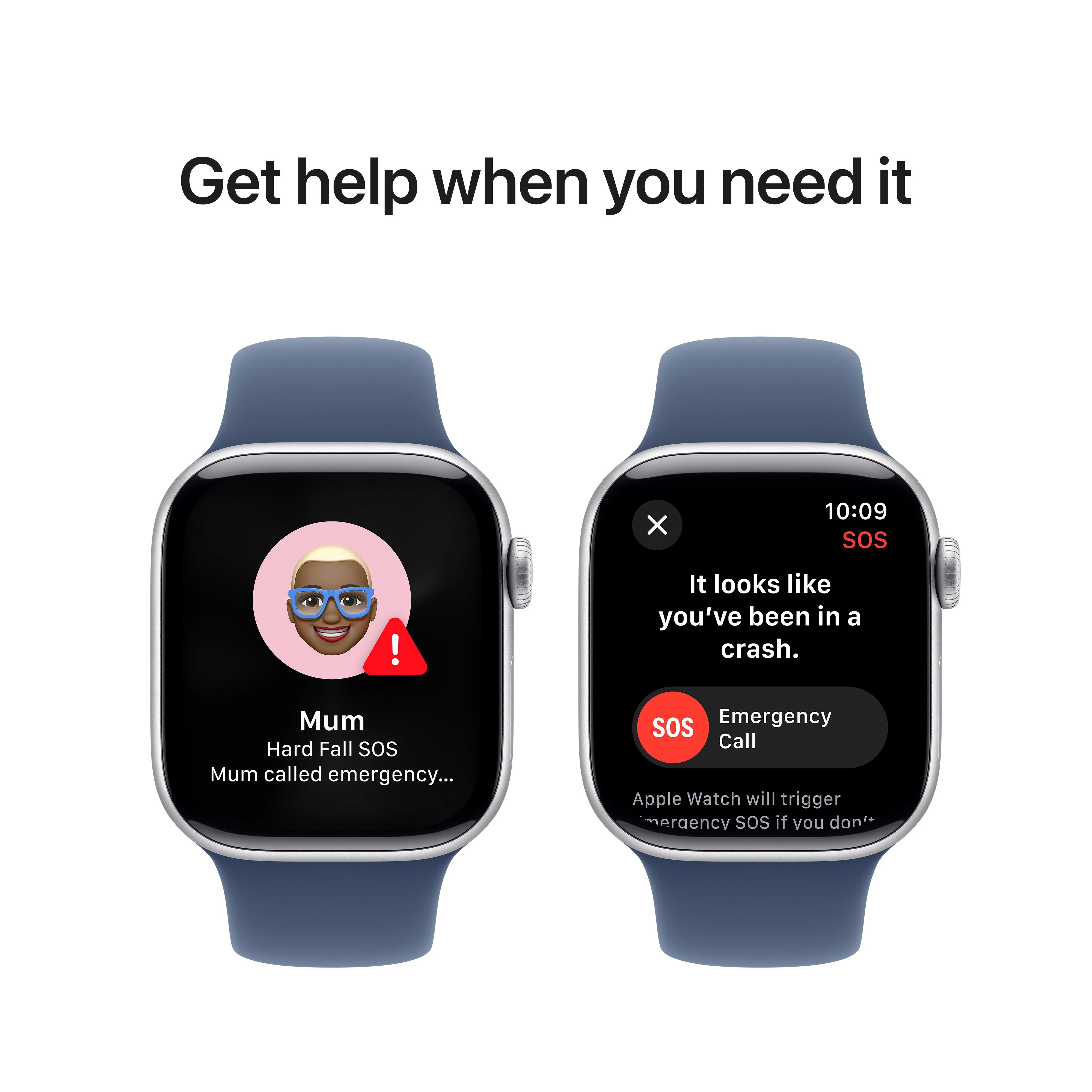 Apple Watch Series 10 GPS + Cellular 42mm Silver Aluminium Case with Denim Sport Band - S/M - Image 6