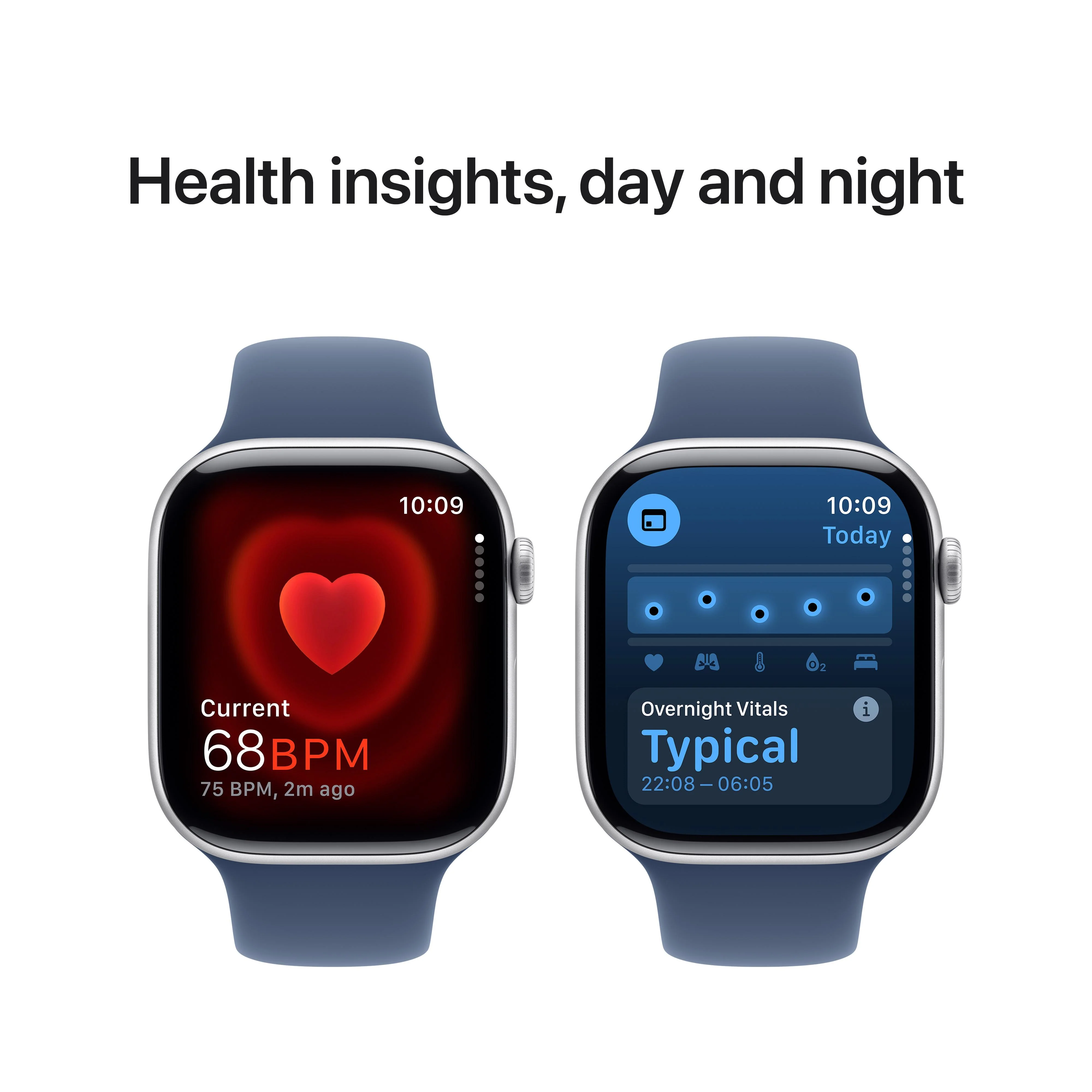 Apple Watch Series 10 GPS + Cellular 46mm Silver Aluminium Case with Denim Sport Band - S/M - Image 5