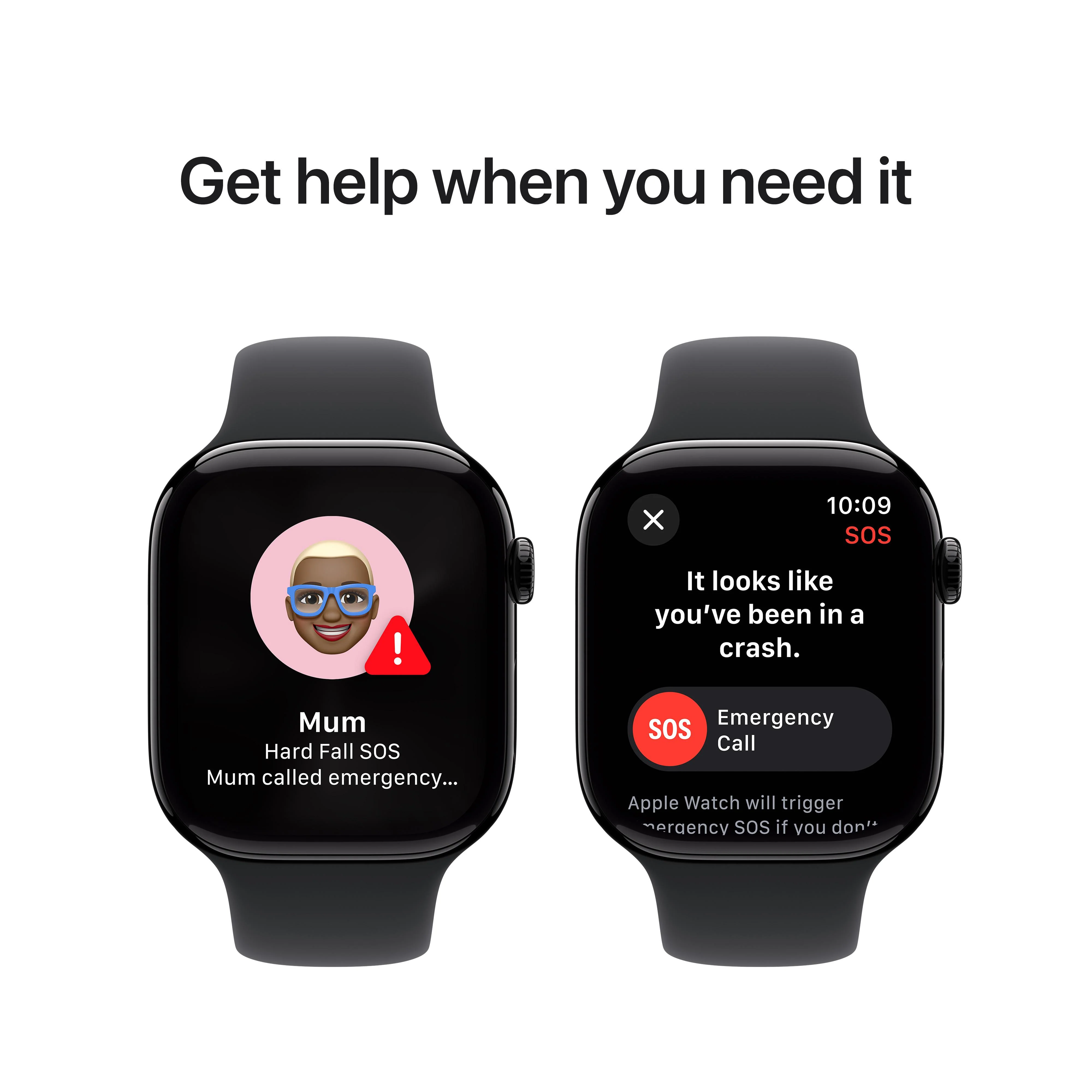 Apple Watch Series 10 GPS + Cellular 46mm Jet Black Aluminium Case with Black Sport Band - S/M - Image 6