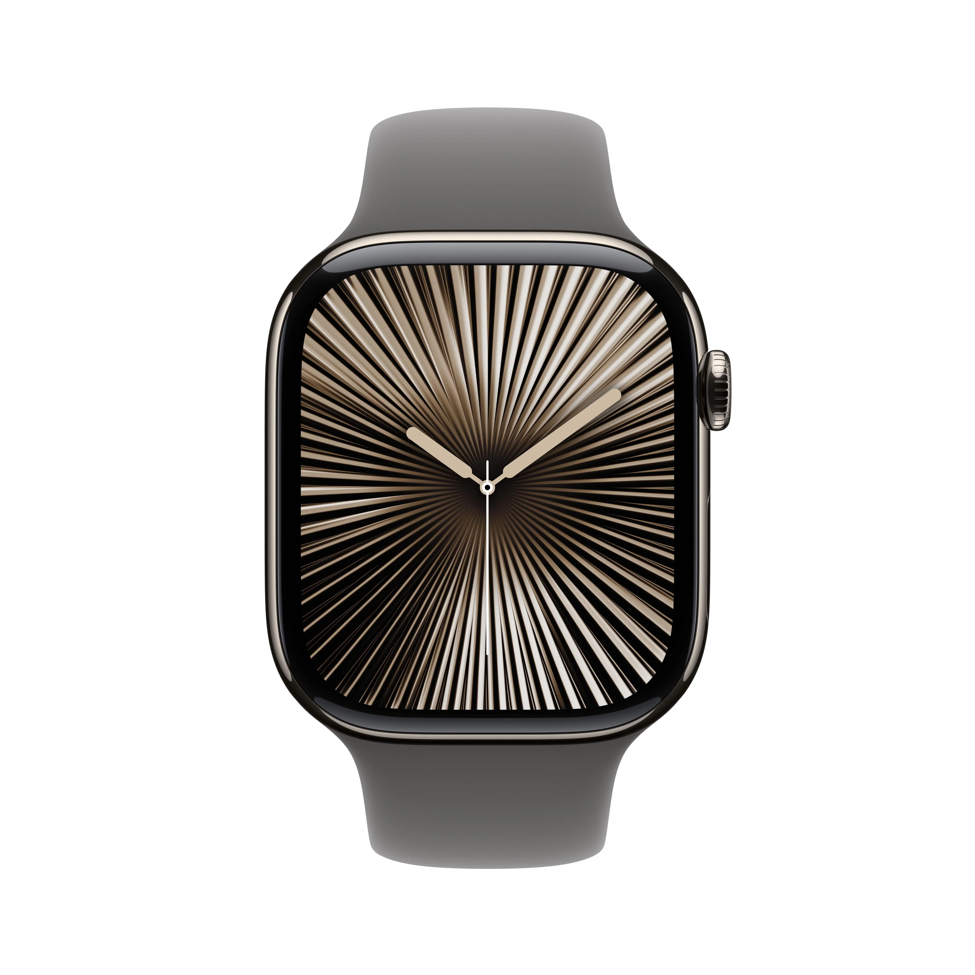 Apple Watch Series 10 GPS + Cellular 46mm Natural Titanium Case with Stone Grey Sport Band - M/L - Image 2