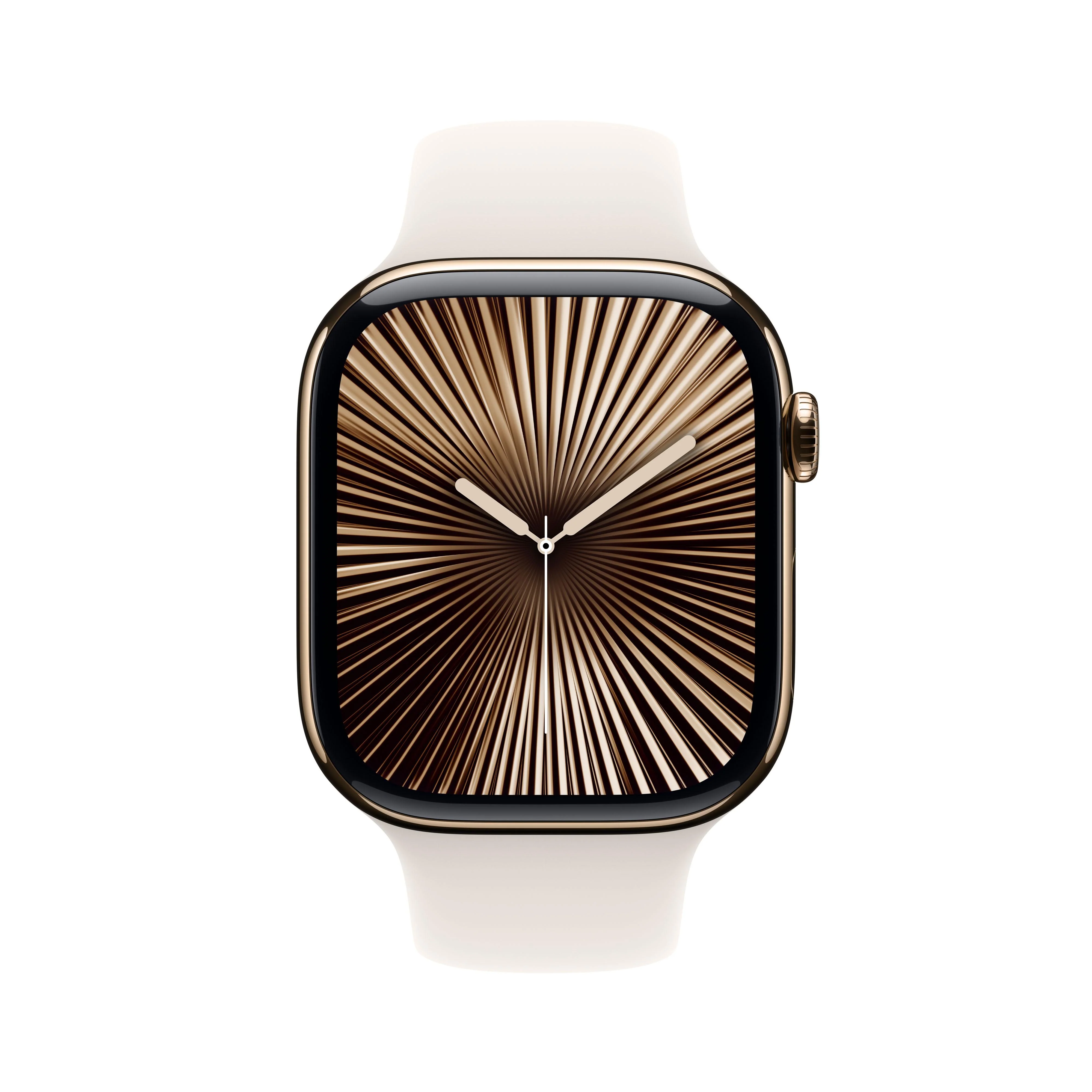 Apple Watch Series 10 GPS + Cellular 46mm Gold Titanium Case with Starlight Sport Band - S/M - Image 2