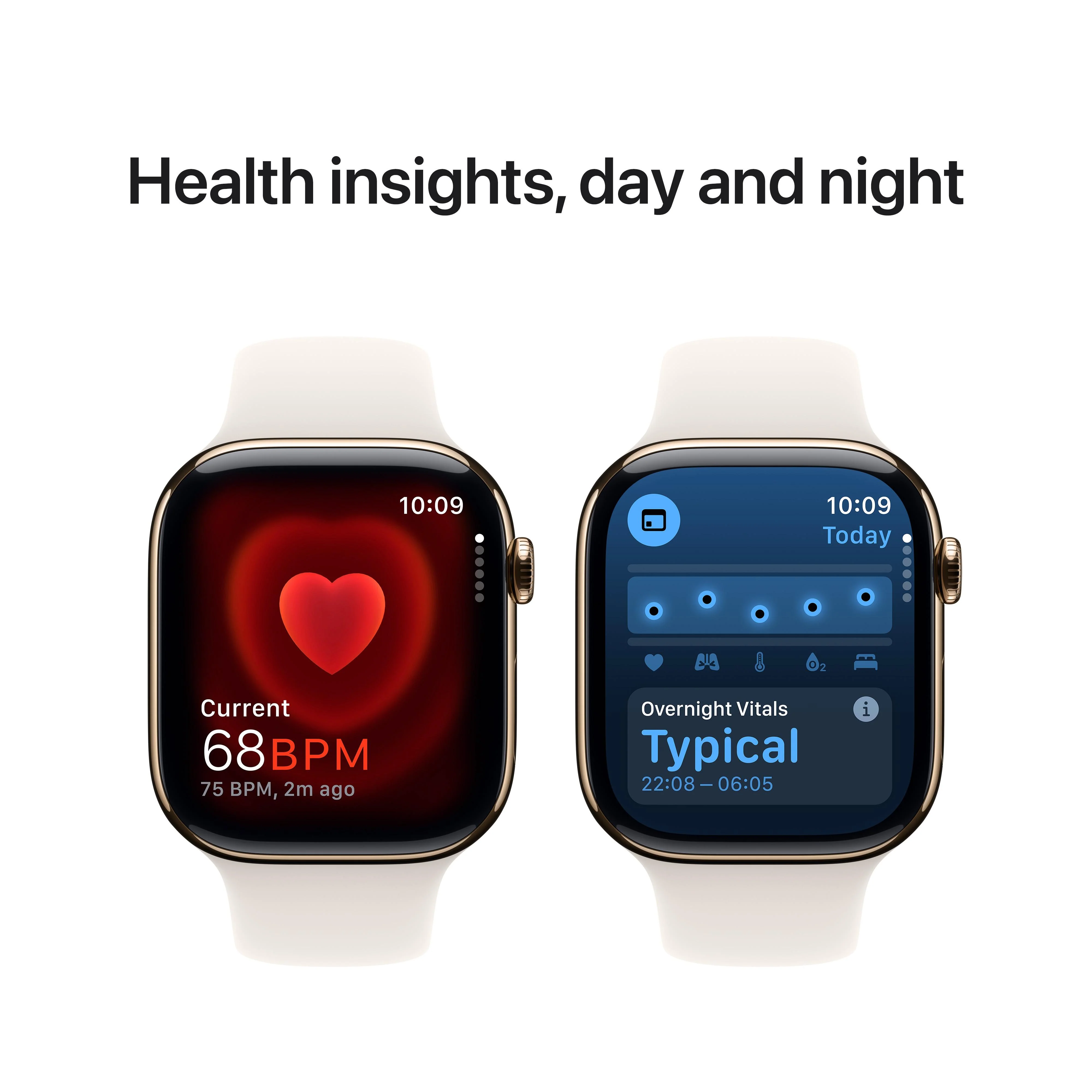 Apple Watch Series 10 GPS + Cellular 46mm Gold Titanium Case with Starlight Sport Band - S/M - Image 5