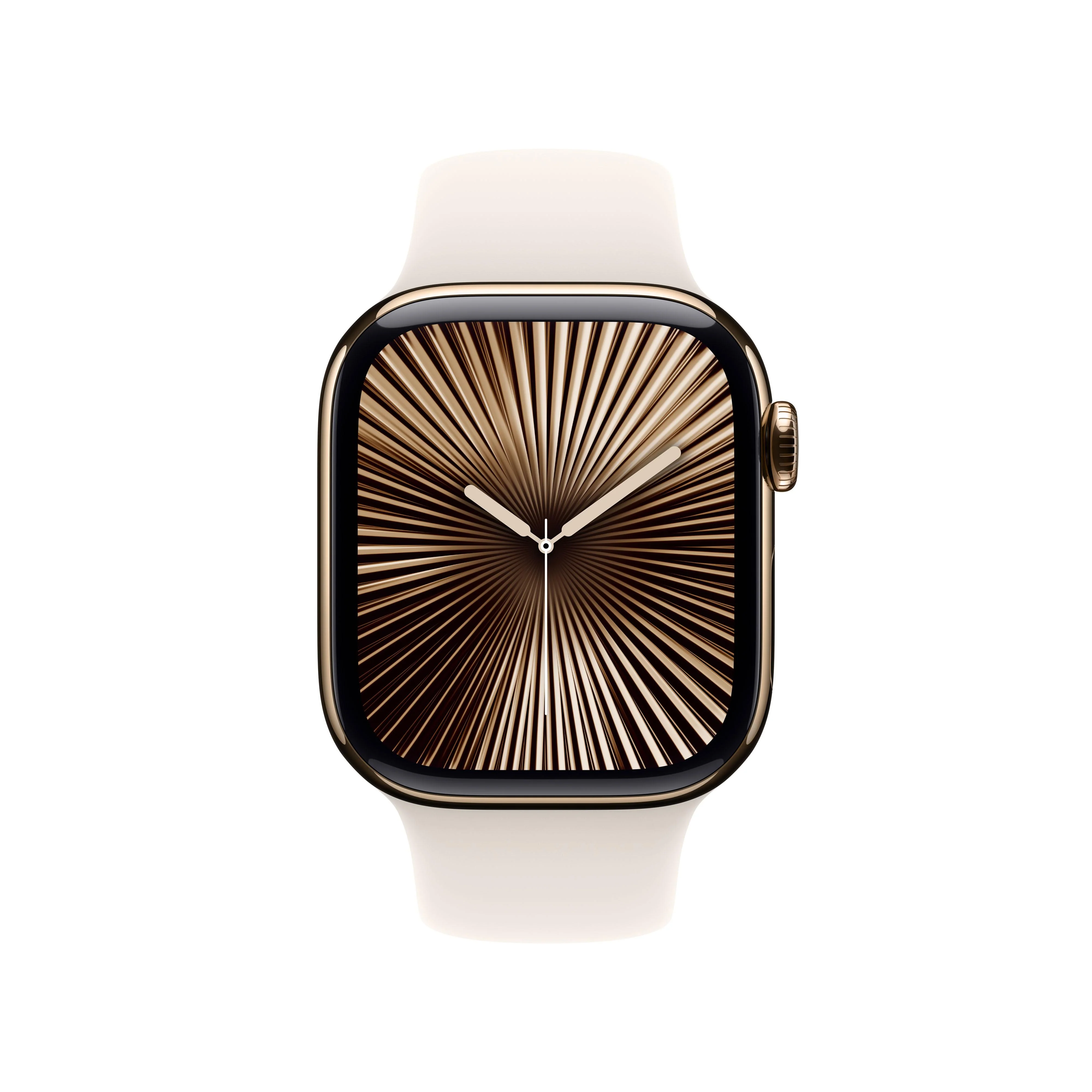 Apple Watch Series 10 GPS + Cellular 42mm Gold Titanium Case with Starlight Sport Band - M/L - Image 2