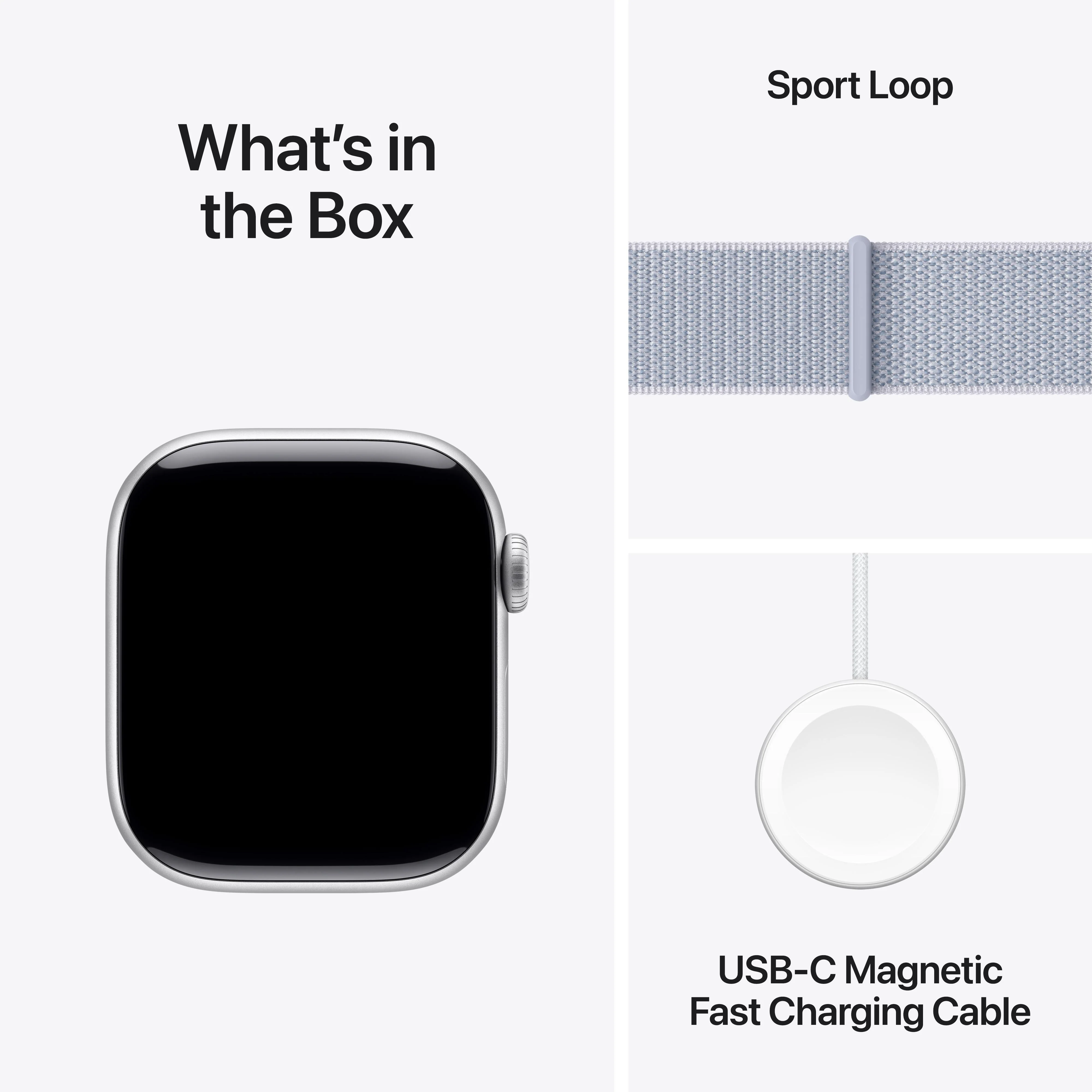 Apple Watch Series 10 GPS + Cellular 42mm Silver Aluminium Case with Blue Cloud Sport Loop - Image 9