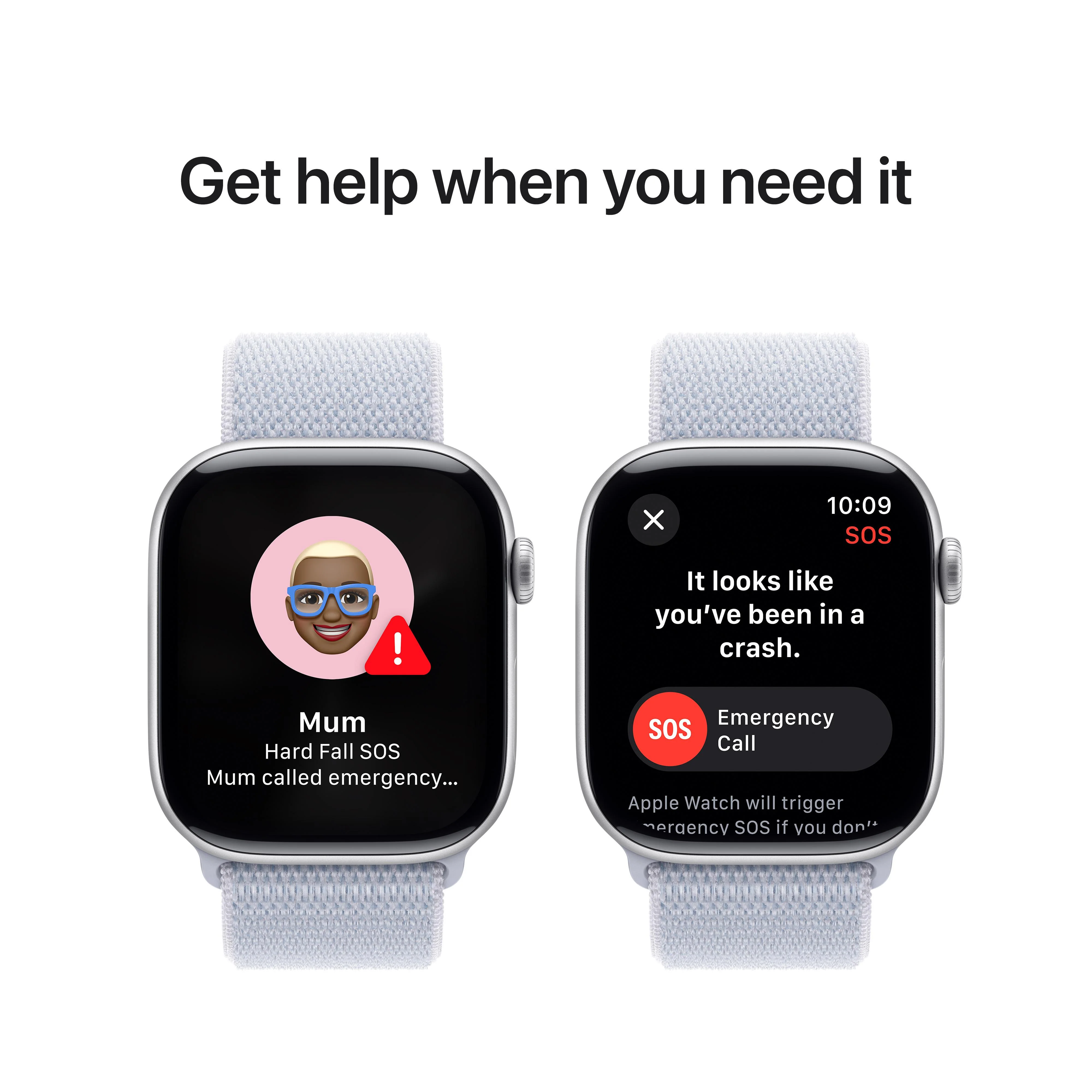 Apple Watch Series 10 GPS + Cellular 46mm Silver Aluminium Case with Blue Cloud Sport Loop - Image 6
