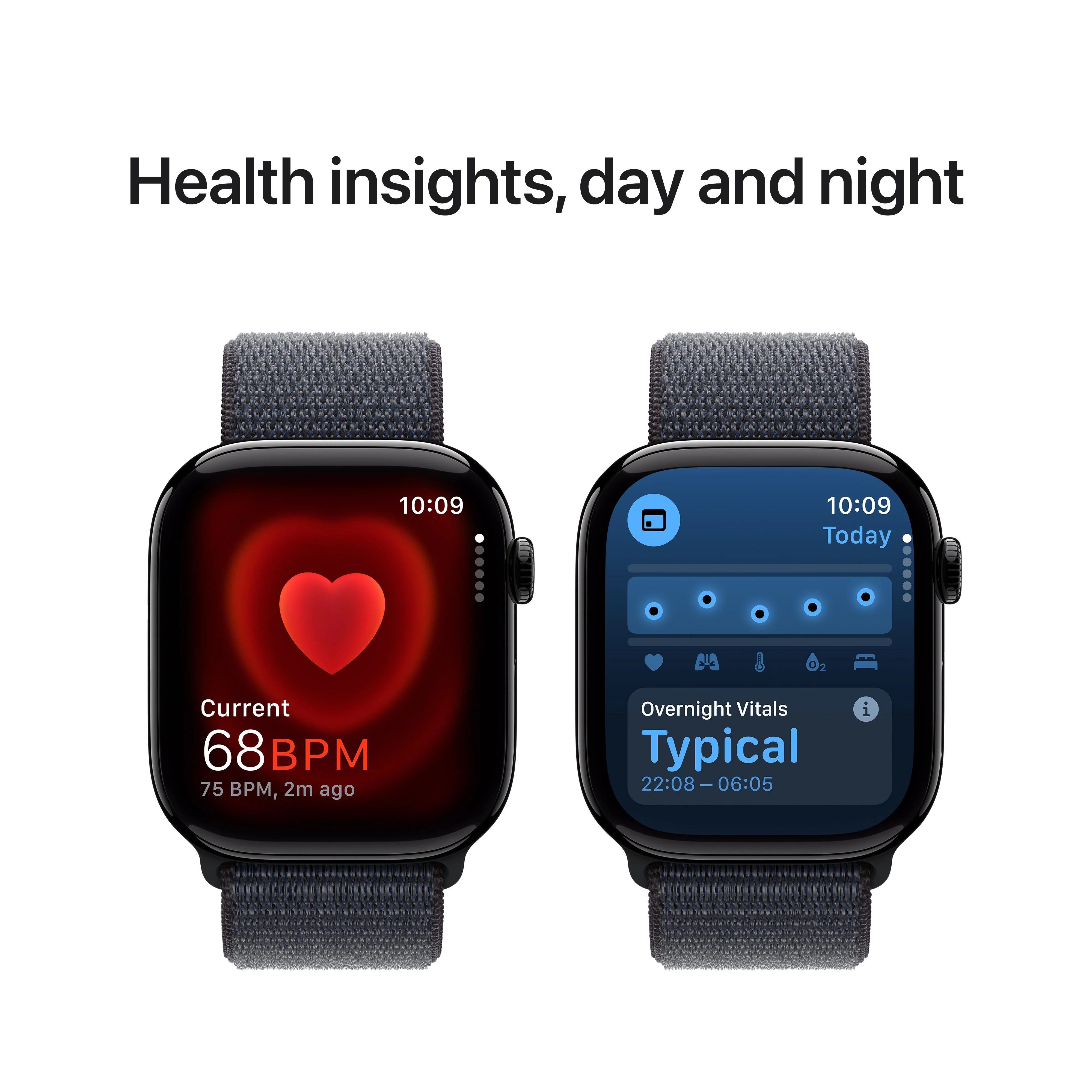 Apple Watch Series 10 GPS + Cellular 46mm Jet Black Aluminium Case with Ink Sport Loop - Image 5