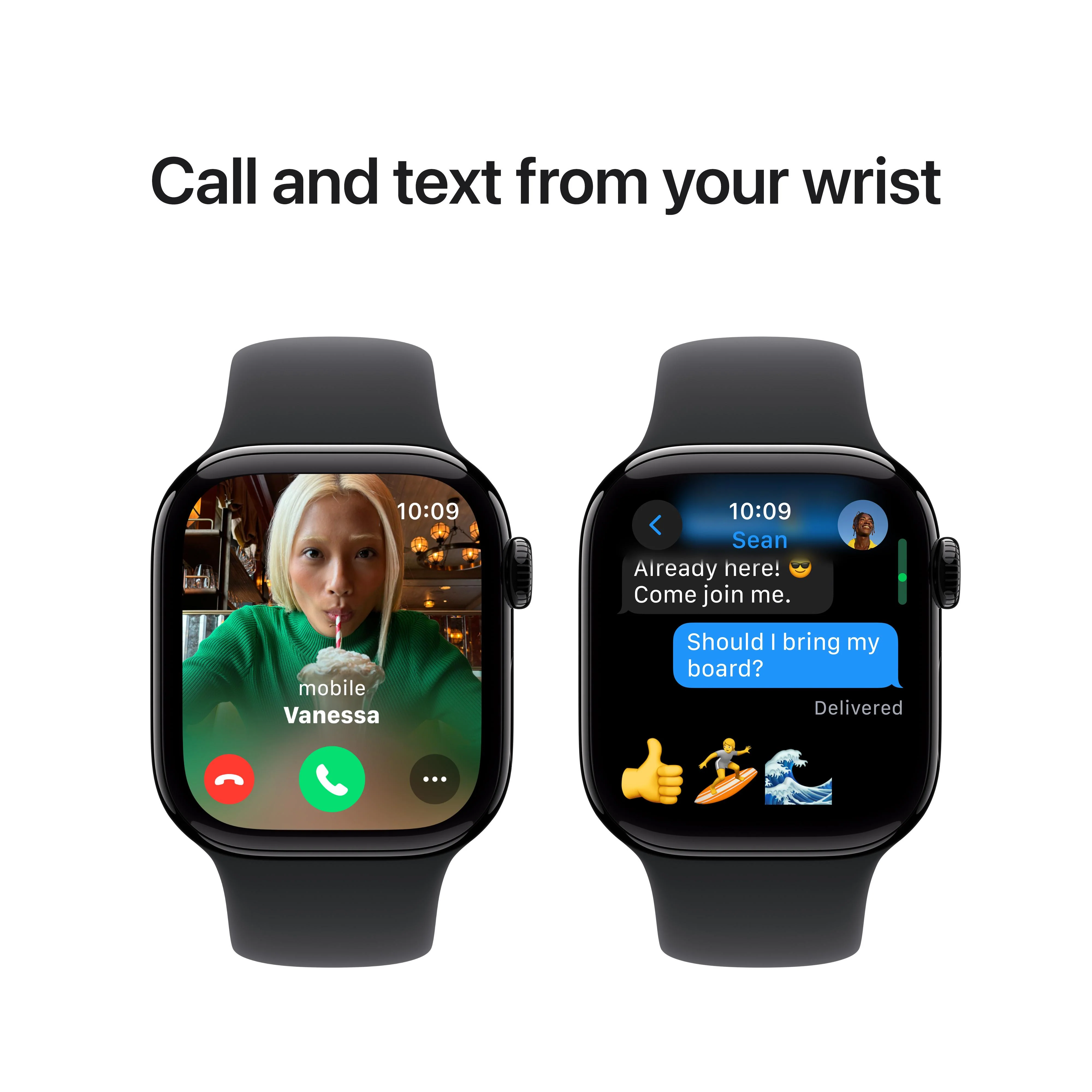 Apple Watch Series 10 GPS 42mm Jet Black Aluminium Case with Black Sport Band - M/L - Image 7