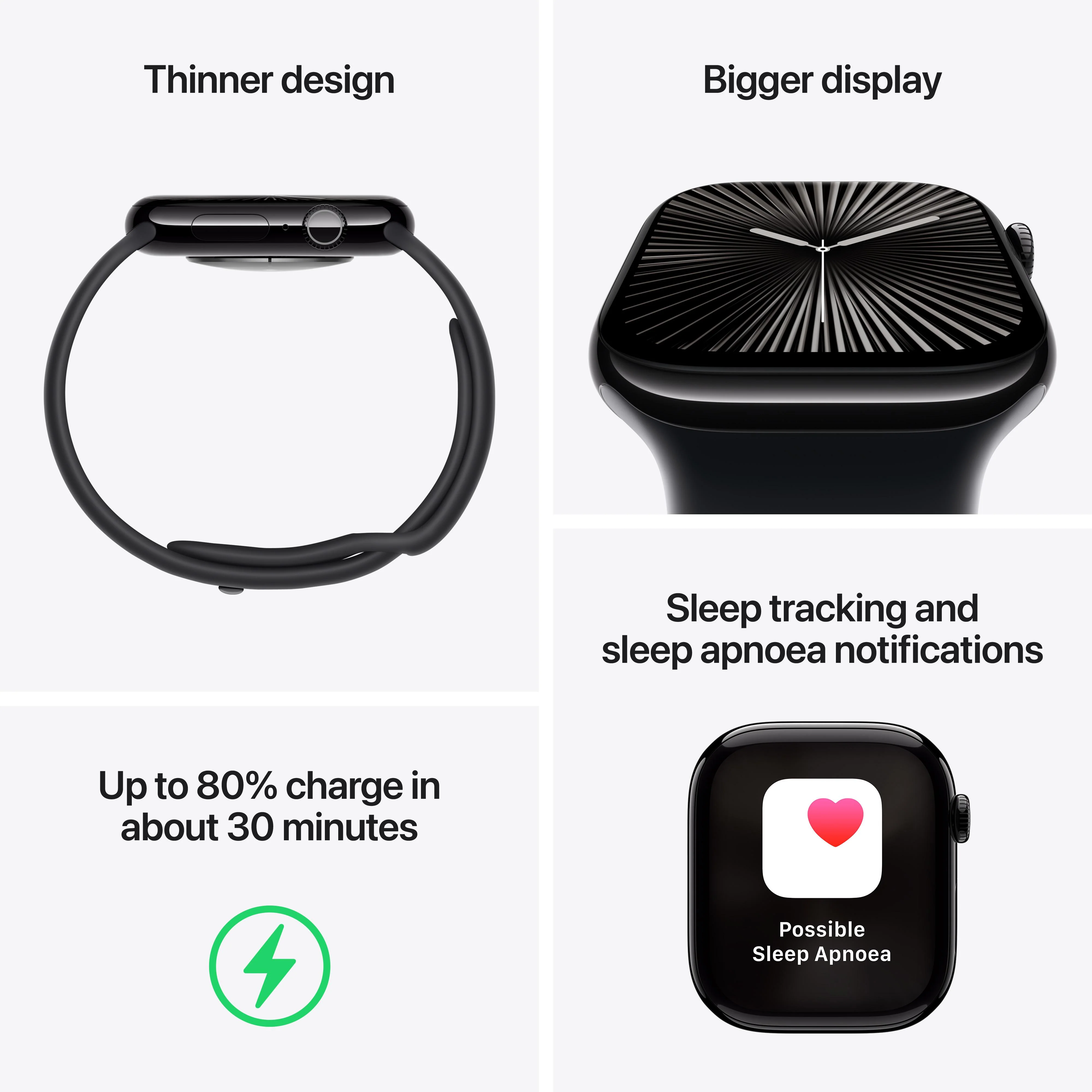 Apple Watch Series 10 GPS 42mm Rose Gold Aluminium Case with Light Blush Sport Band - M/L - Image 3