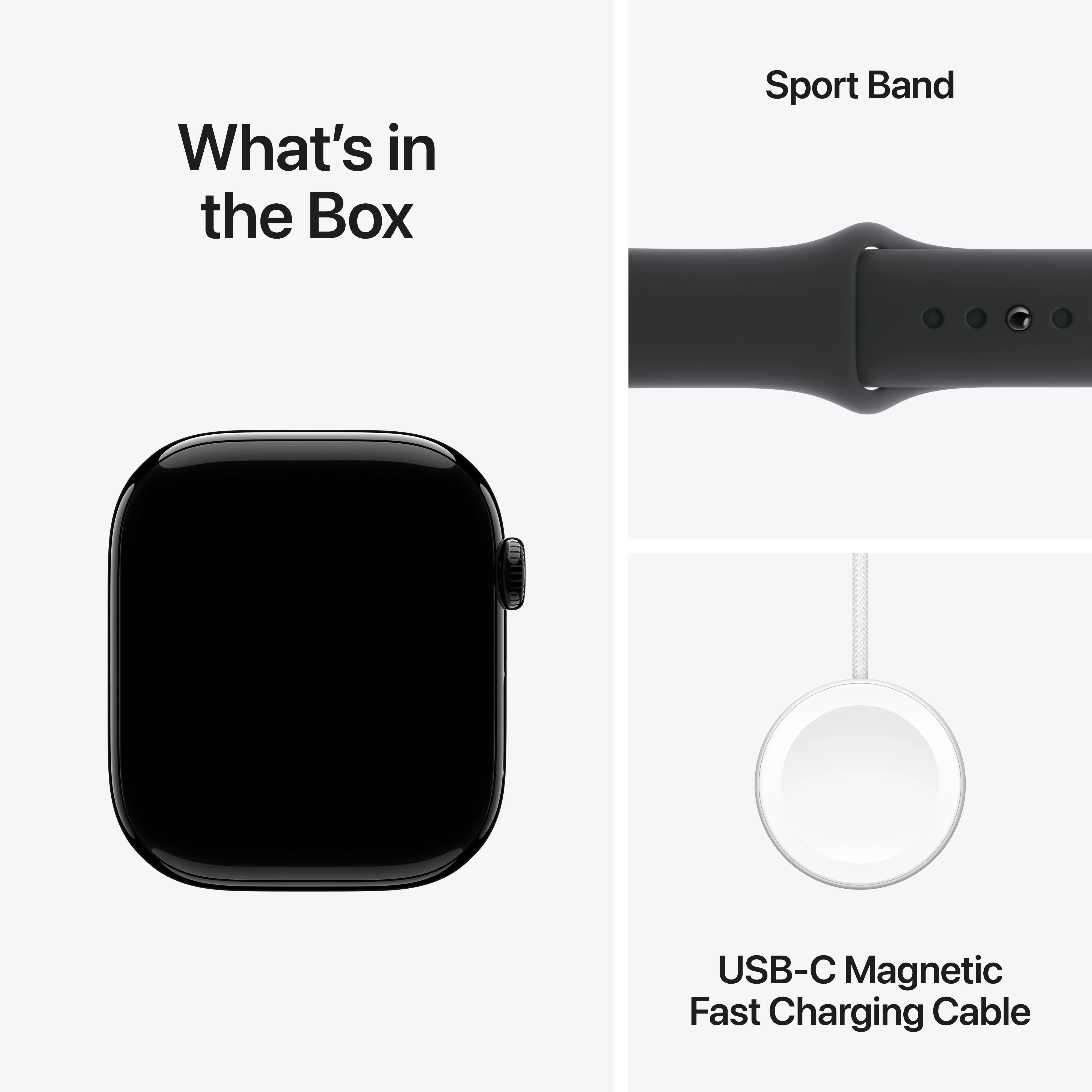 Apple Watch Series 10 GPS 46mm Jet Black Aluminium Case with Black Sport Band - M/L - Image 9