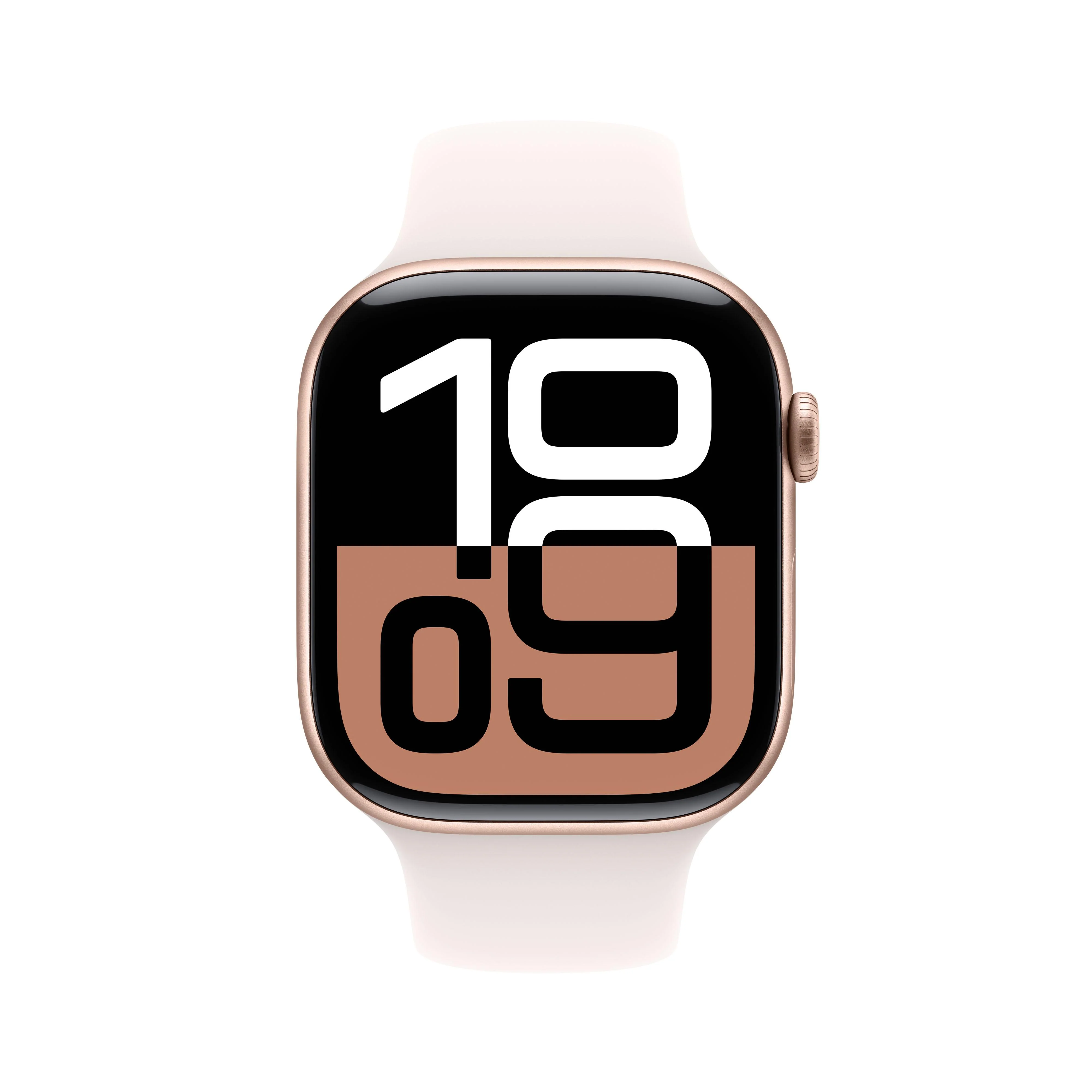 Apple Watch Series 10 GPS 46mm Rose Gold Aluminium Case with Light Blush Sport Band - S/M - Image 2