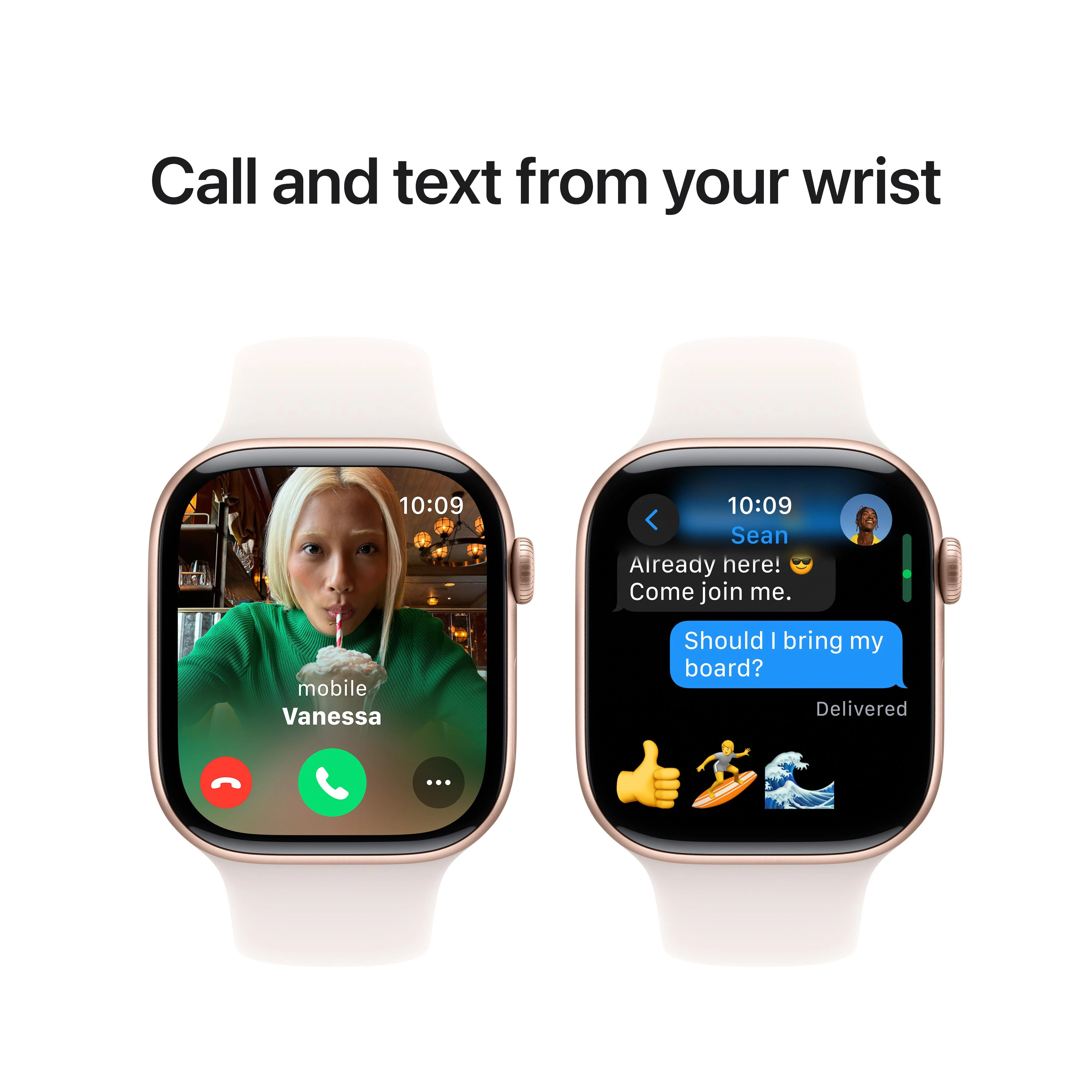 Apple Watch Series 10 GPS 46mm Rose Gold Aluminium Case with Light Blush Sport Band - M/L - Image 7