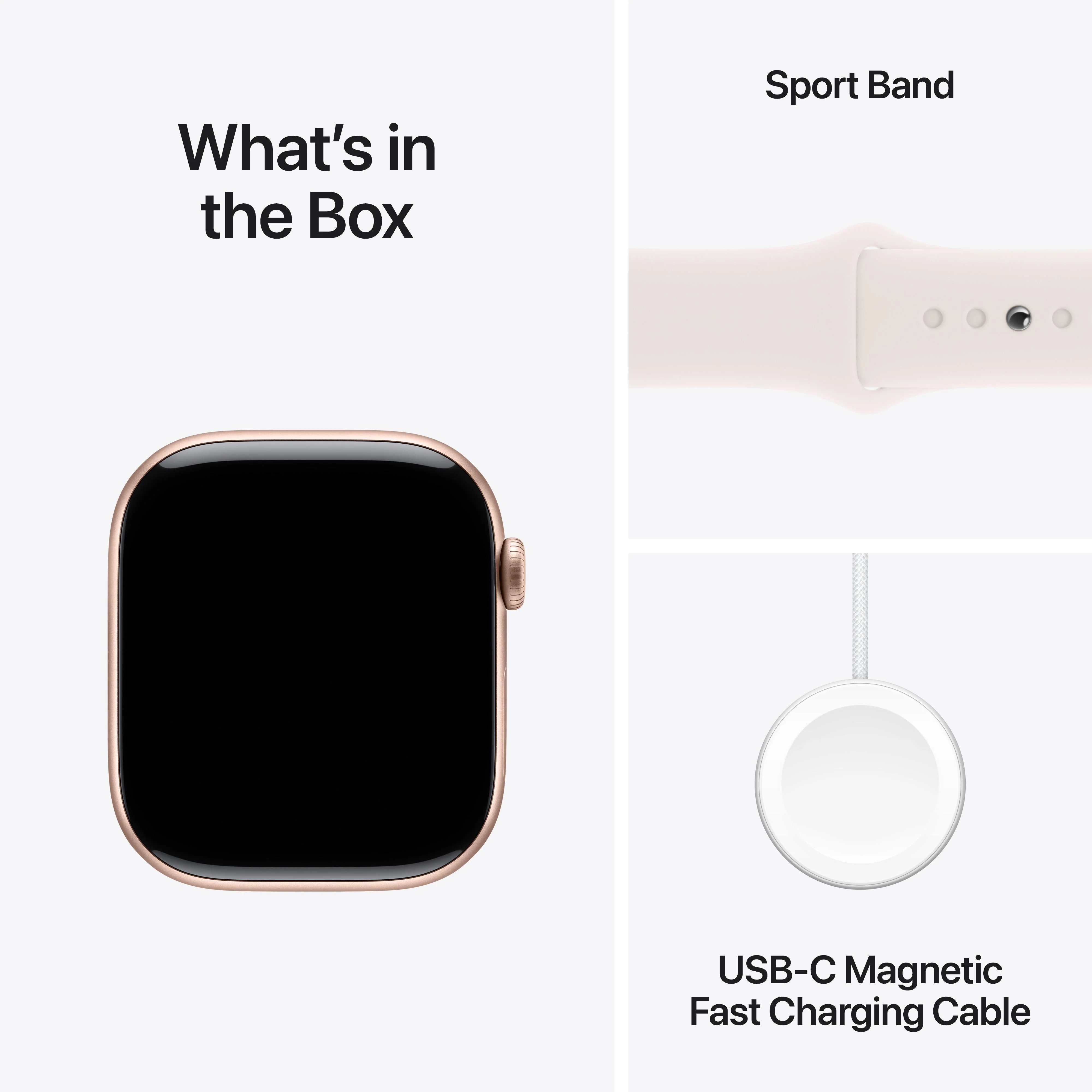 Apple Watch Series 10 GPS 46mm Rose Gold Aluminium Case with Light Blush Sport Band - M/L - Image 9