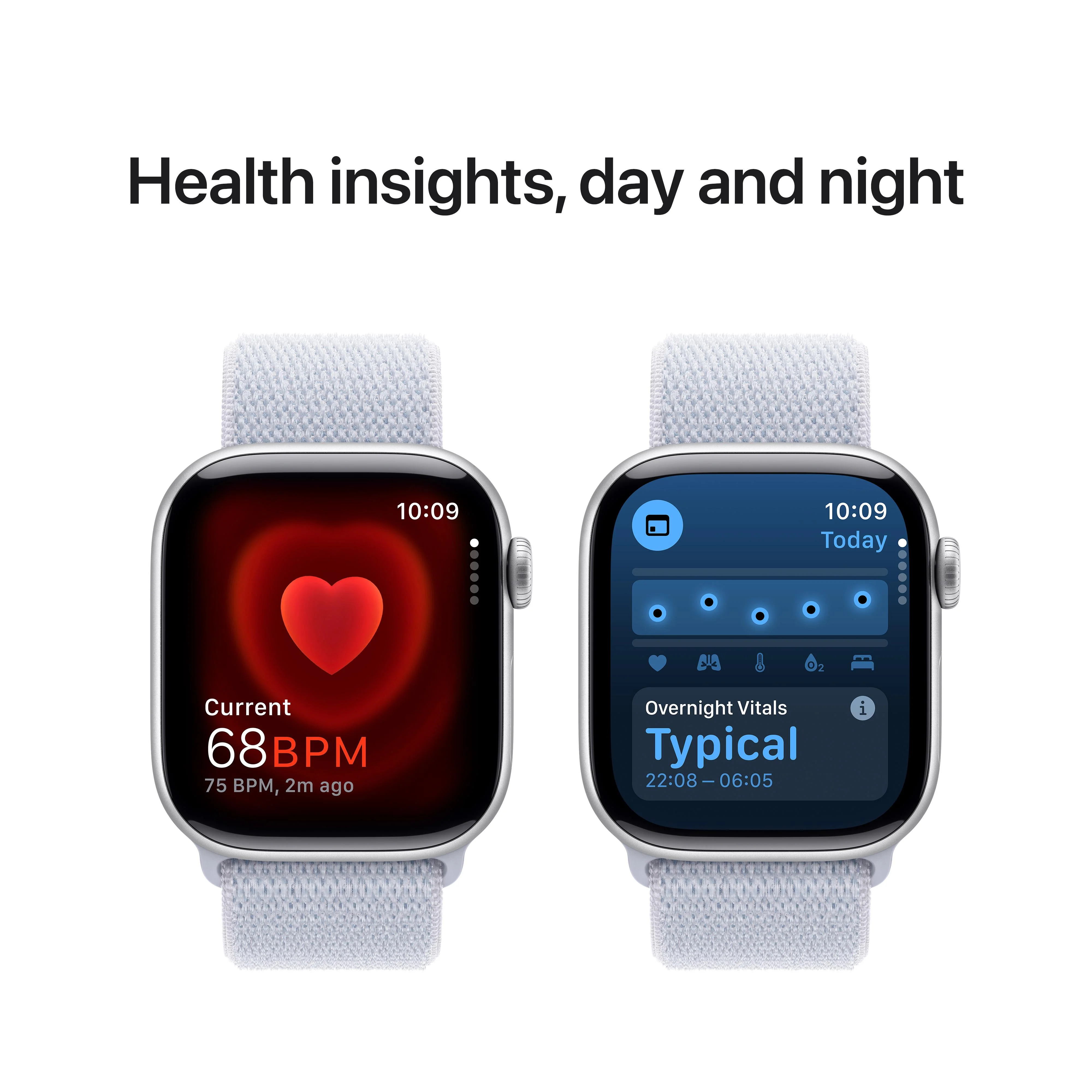 Apple Watch Series 10 GPS 42mm Silver Aluminium Case with Blue Cloud Sport Loop - Image 5