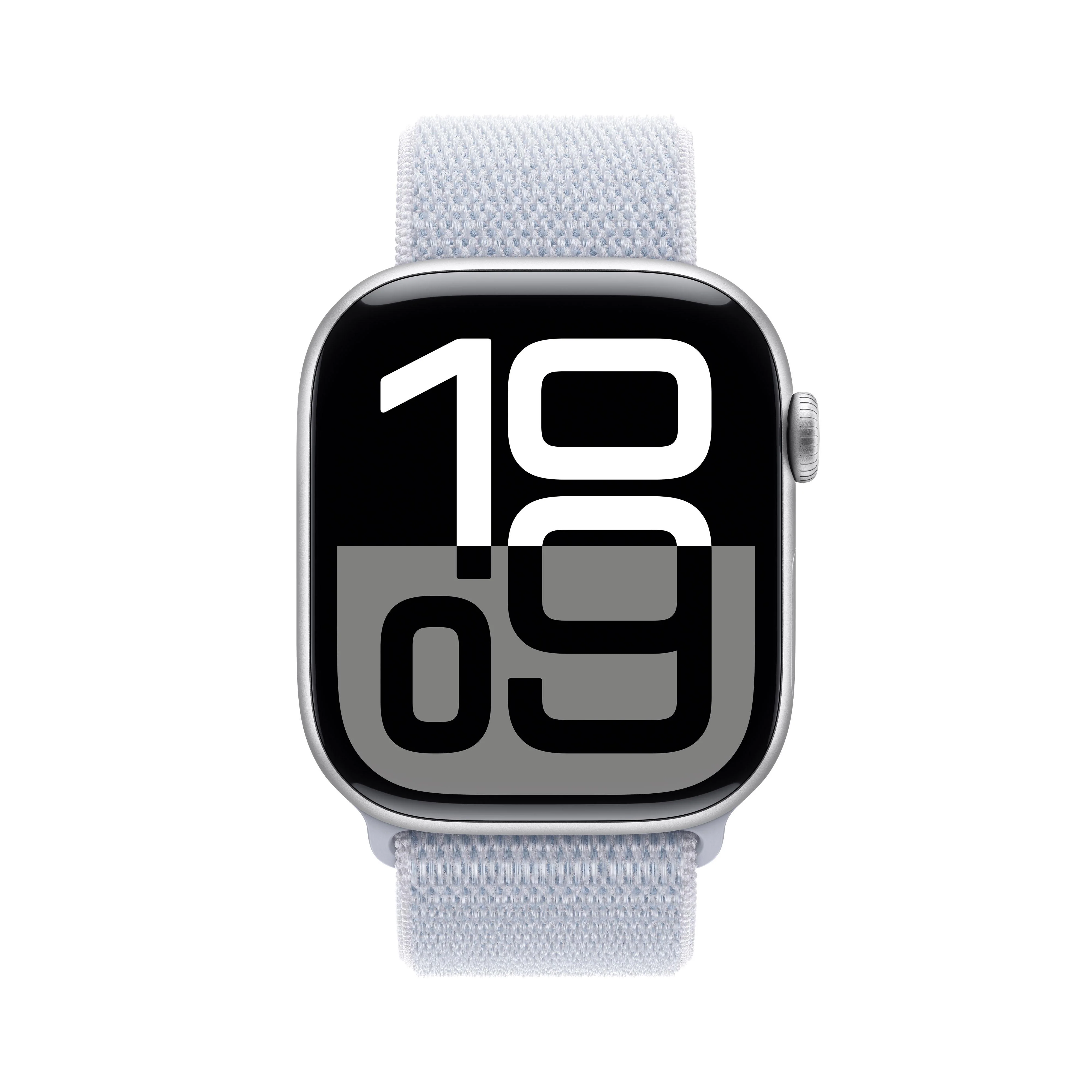 Apple Watch Series 10 GPS 46mm Silver Aluminium Case with Blue Cloud Sport Loop - Image 2