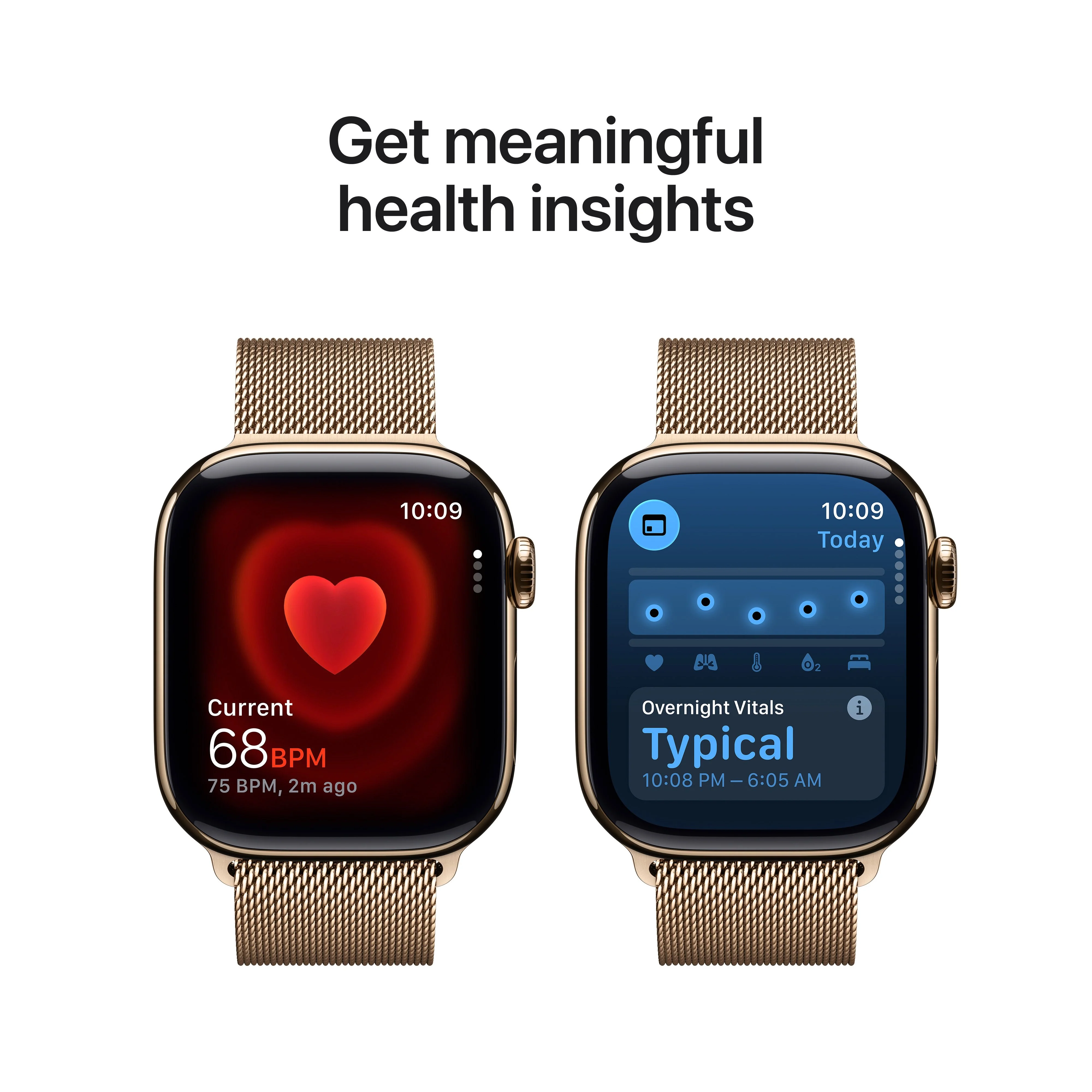 Apple Watch Series 11 GPS + Cellular 42mm Gold Titanium Case with Gold Milanese Loop - Image 5