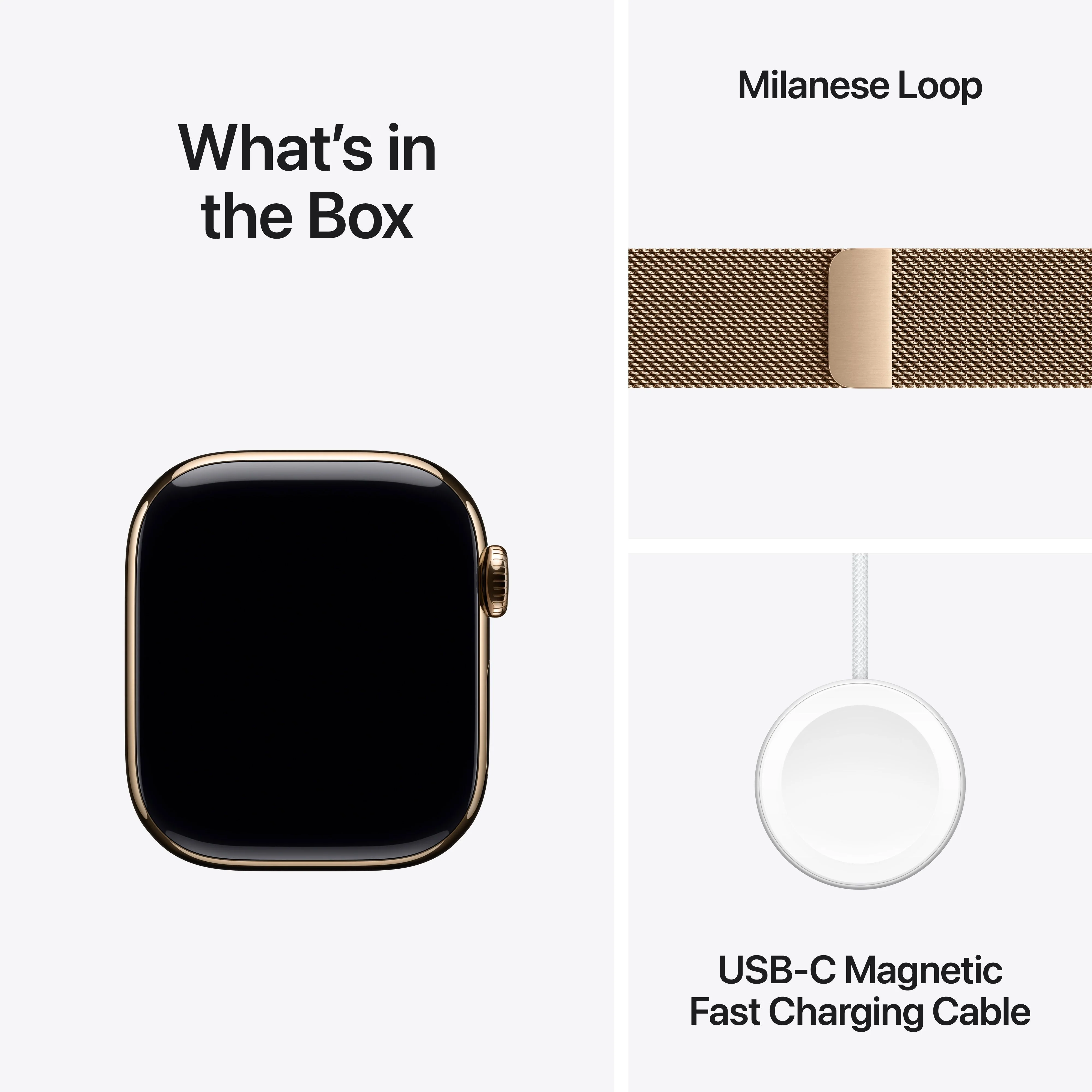 Apple Watch Series 11 GPS + Cellular 42mm Gold Titanium Case with Gold Milanese Loop - Image 8