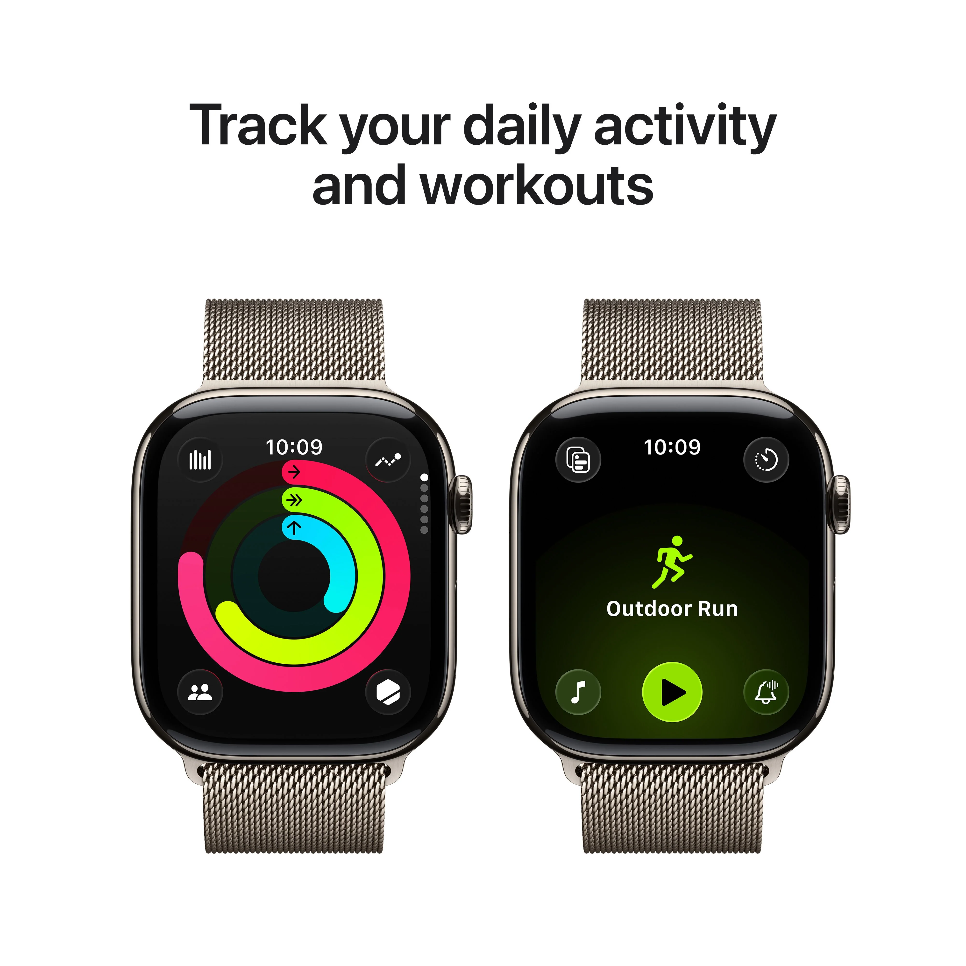 Apple Watch Series 11 GPS + Cellular 46mm Natural Titanium Case with Natural Milanese Loop - S/M - Image 4