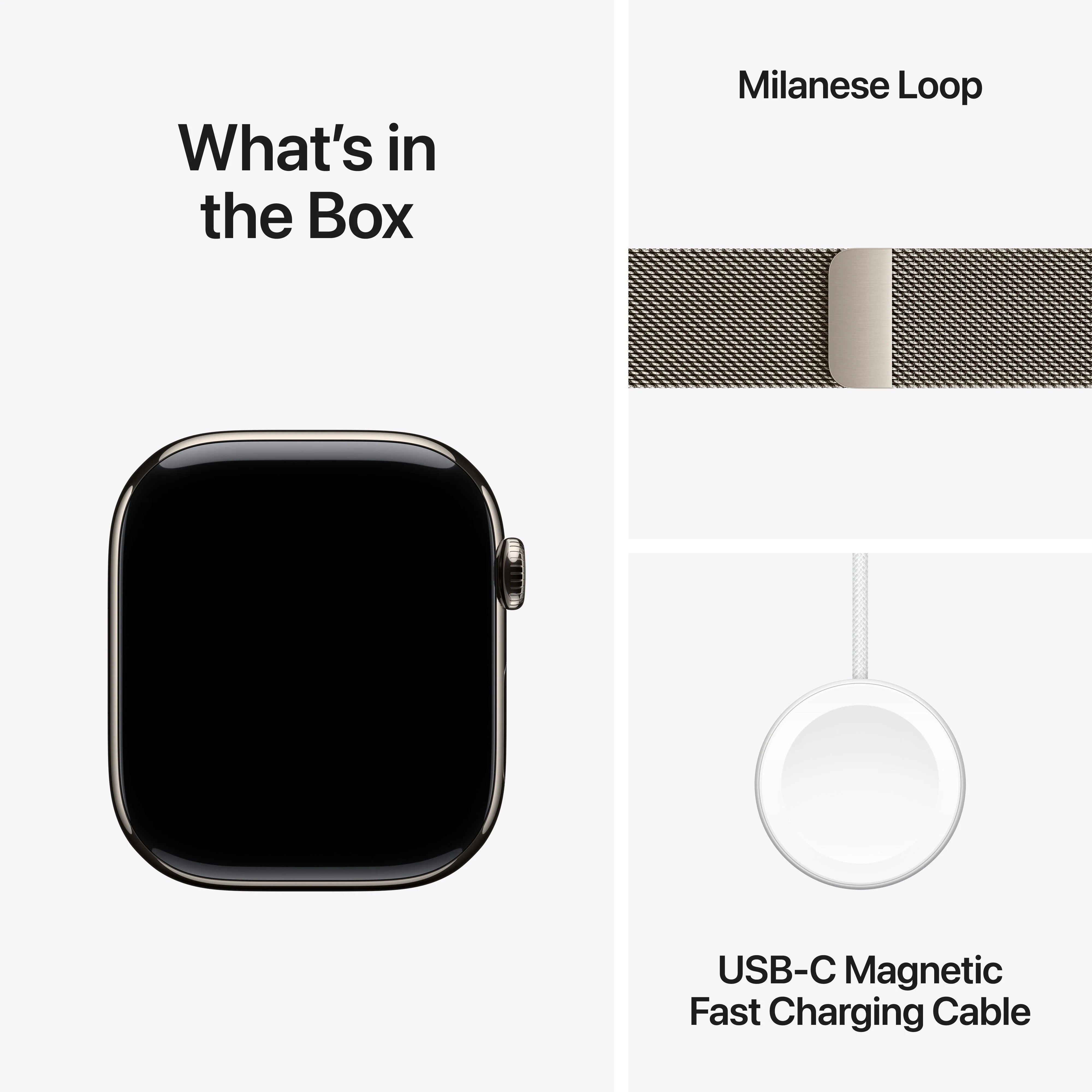 Apple Watch Series 11 GPS + Cellular 46mm Natural Titanium Case with Natural Milanese Loop - M/L - Image 8