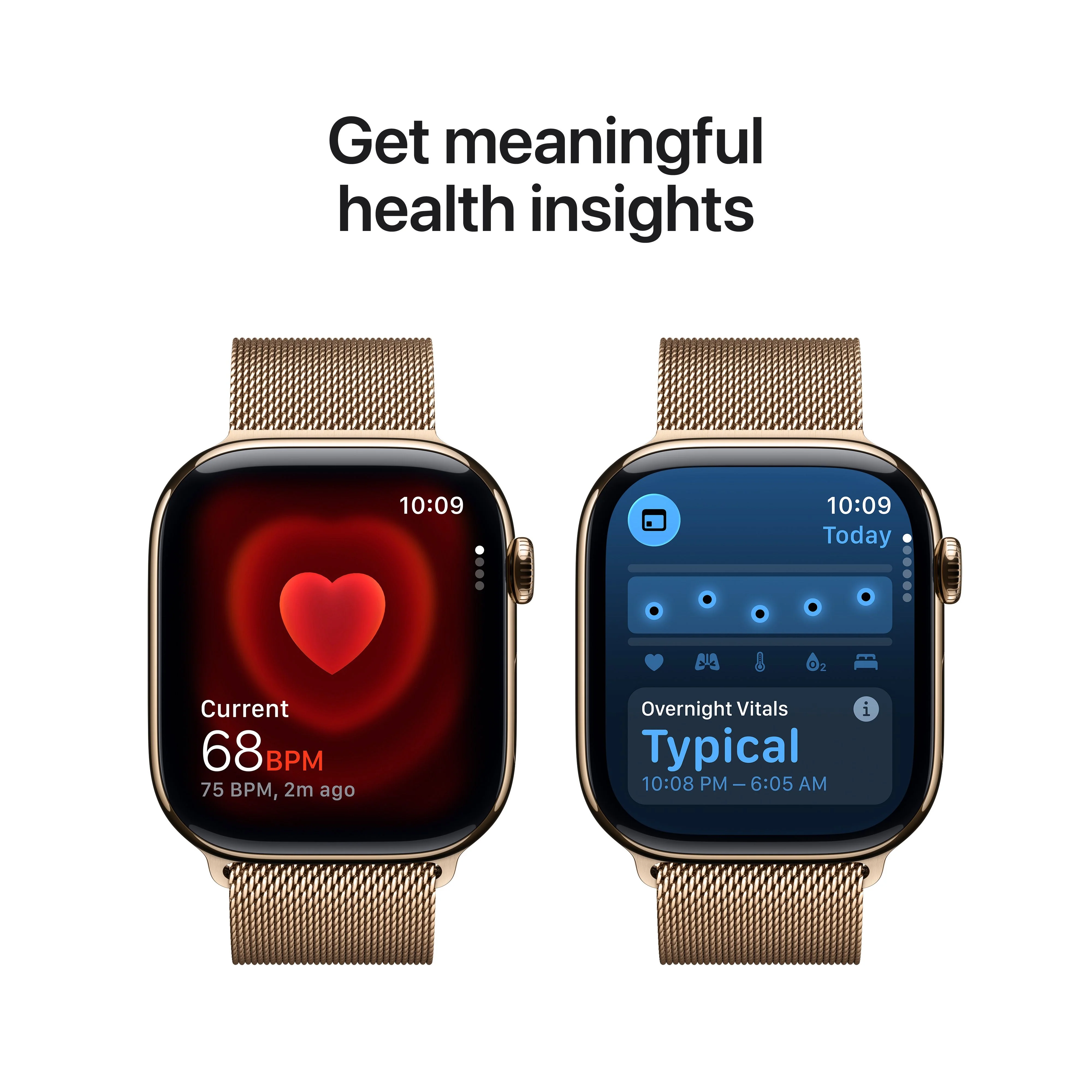 Apple Watch Series 11 GPS + Cellular 46mm Gold Titanium Case with Gold Milanese Loop - S/M - Image 5