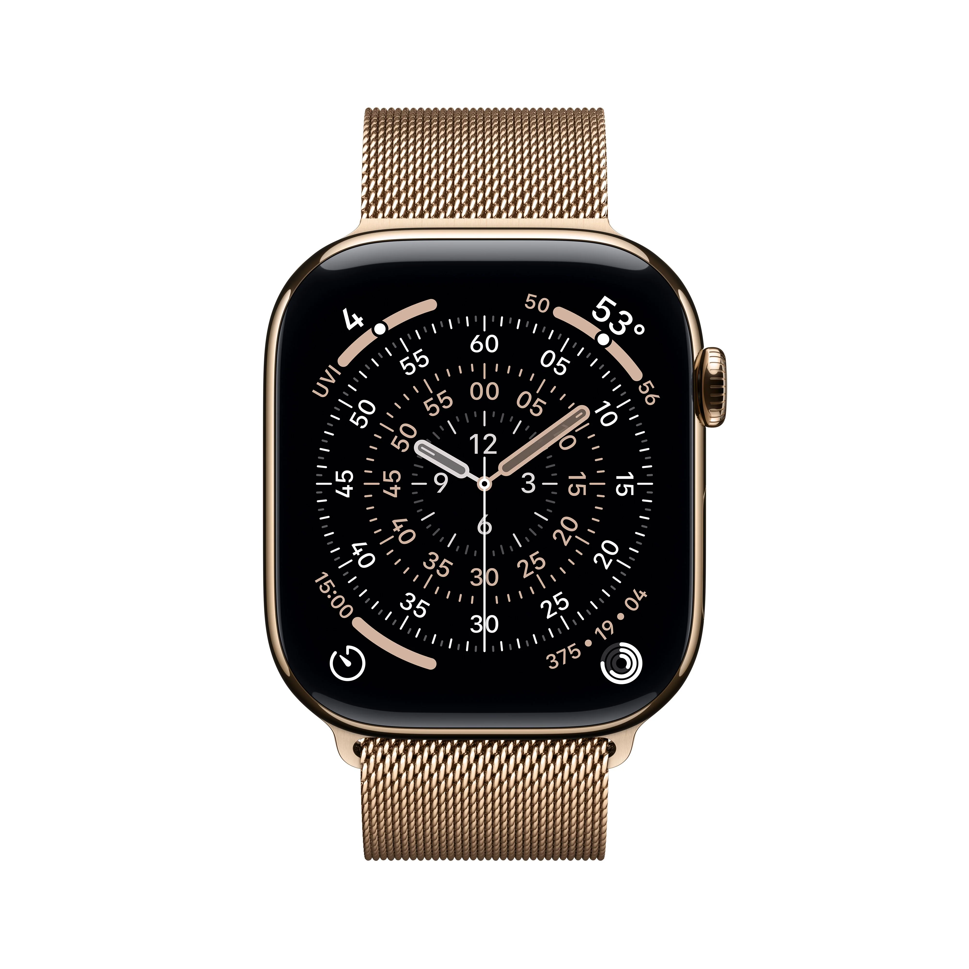 Apple Watch Series 11 GPS + Cellular 46mm Gold Titanium Case with Gold Milanese Loop - M/L - Image 2