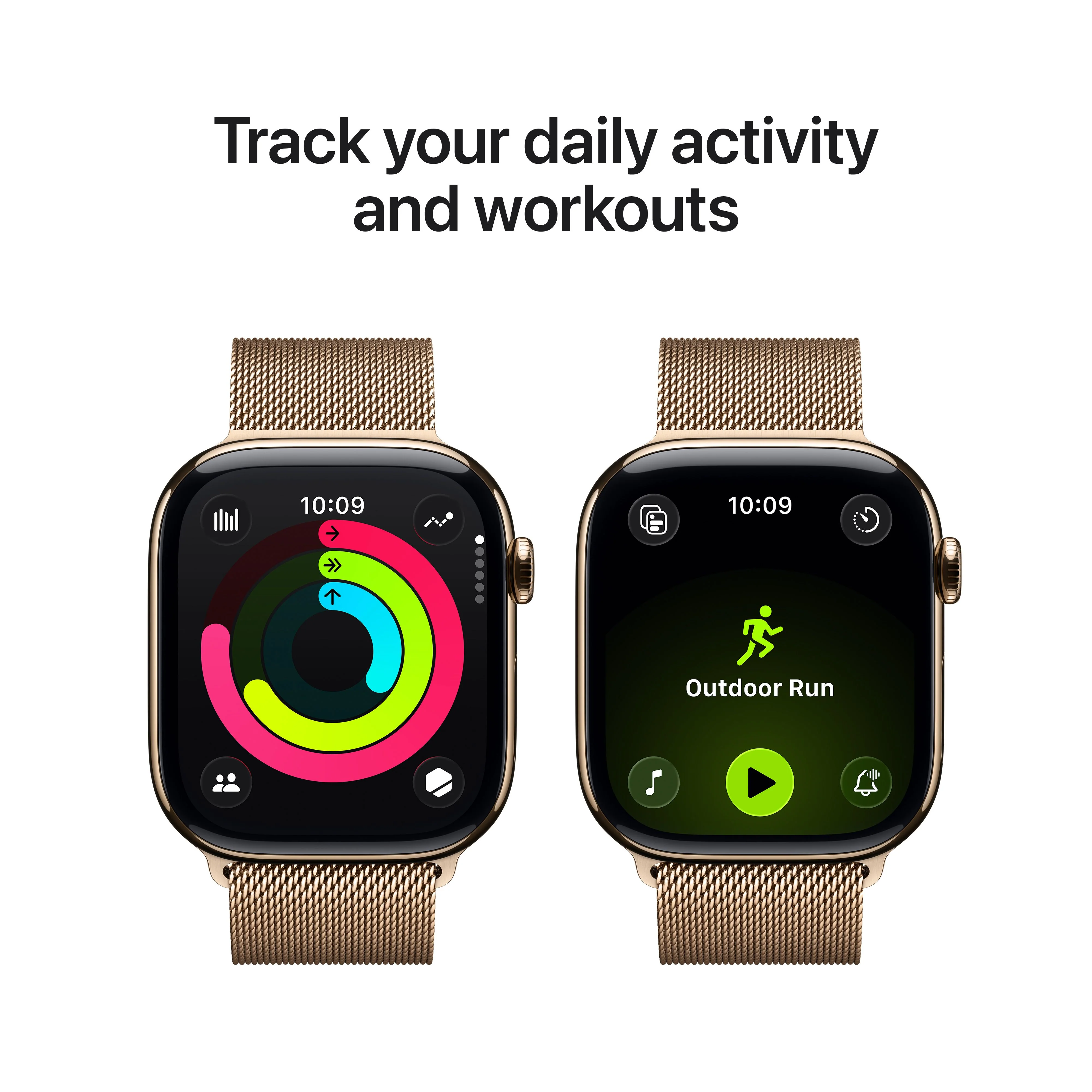 Apple Watch Series 11 GPS + Cellular 46mm Gold Titanium Case with Gold Milanese Loop - M/L - Image 4