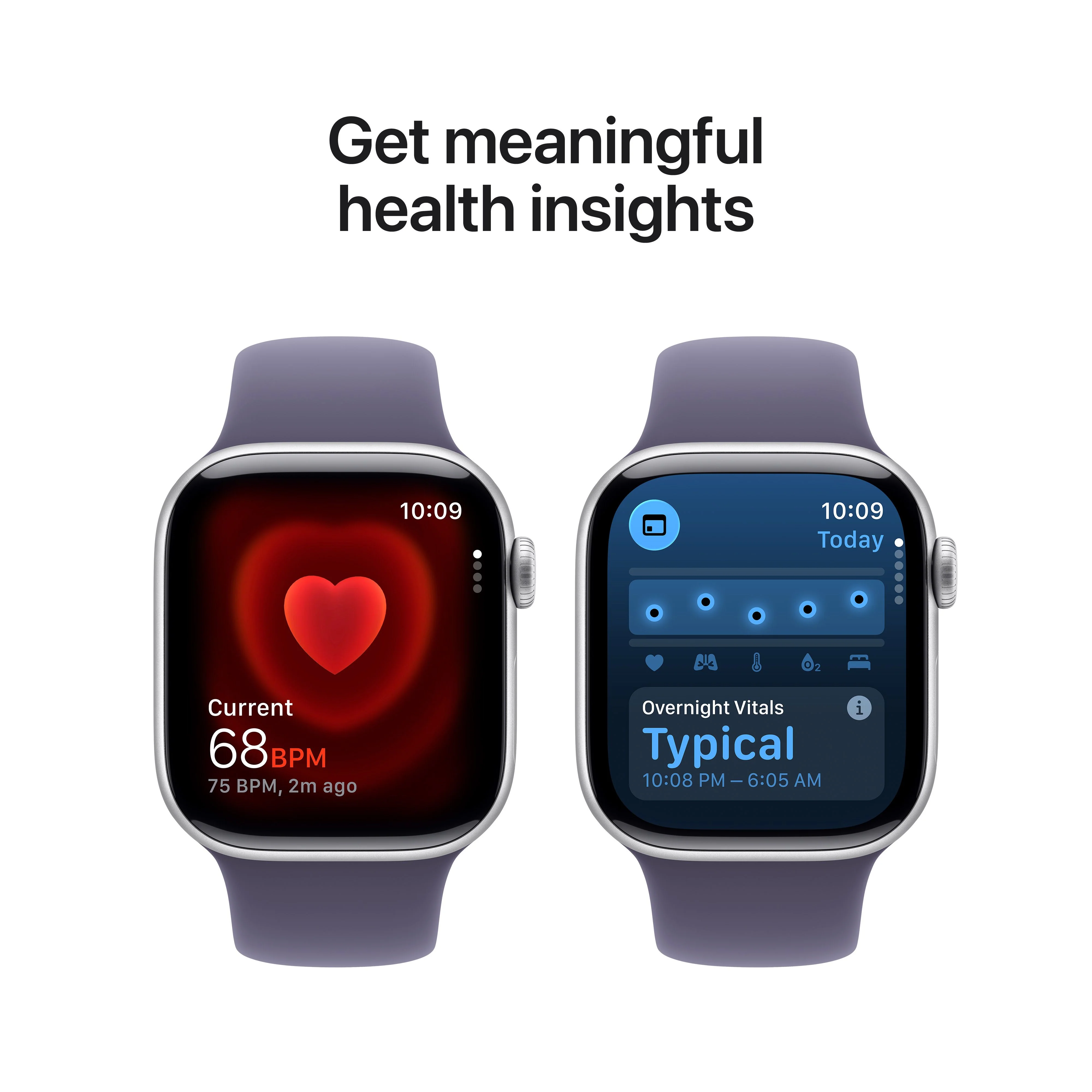 Apple Watch Series 11 GPS 42mm Silver Aluminium Case with Purple Fog Sport Band - S/M - Image 5