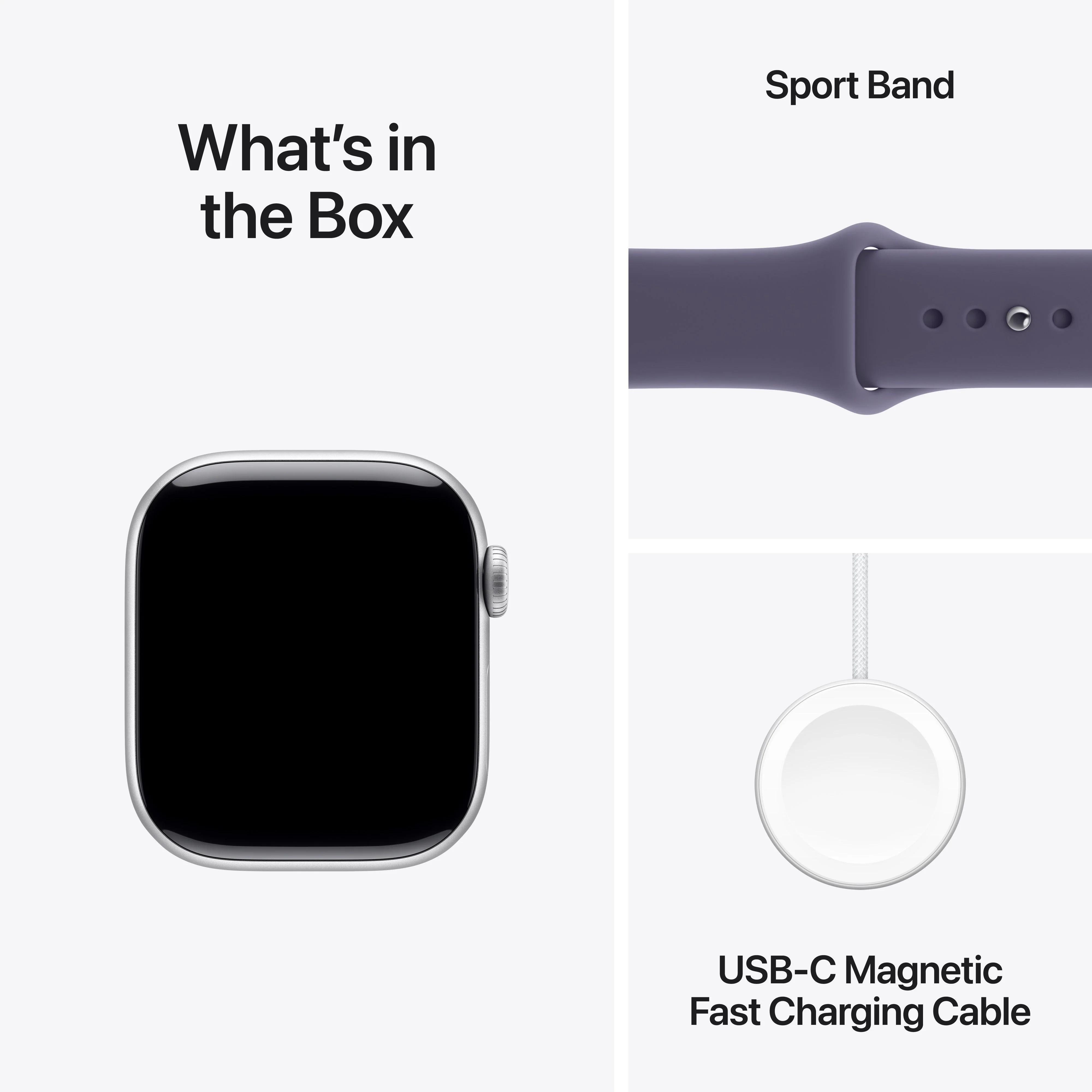 Apple Watch Series 11 GPS 42mm Silver Aluminium Case with Purple Fog Sport Band - M/L - Image 8