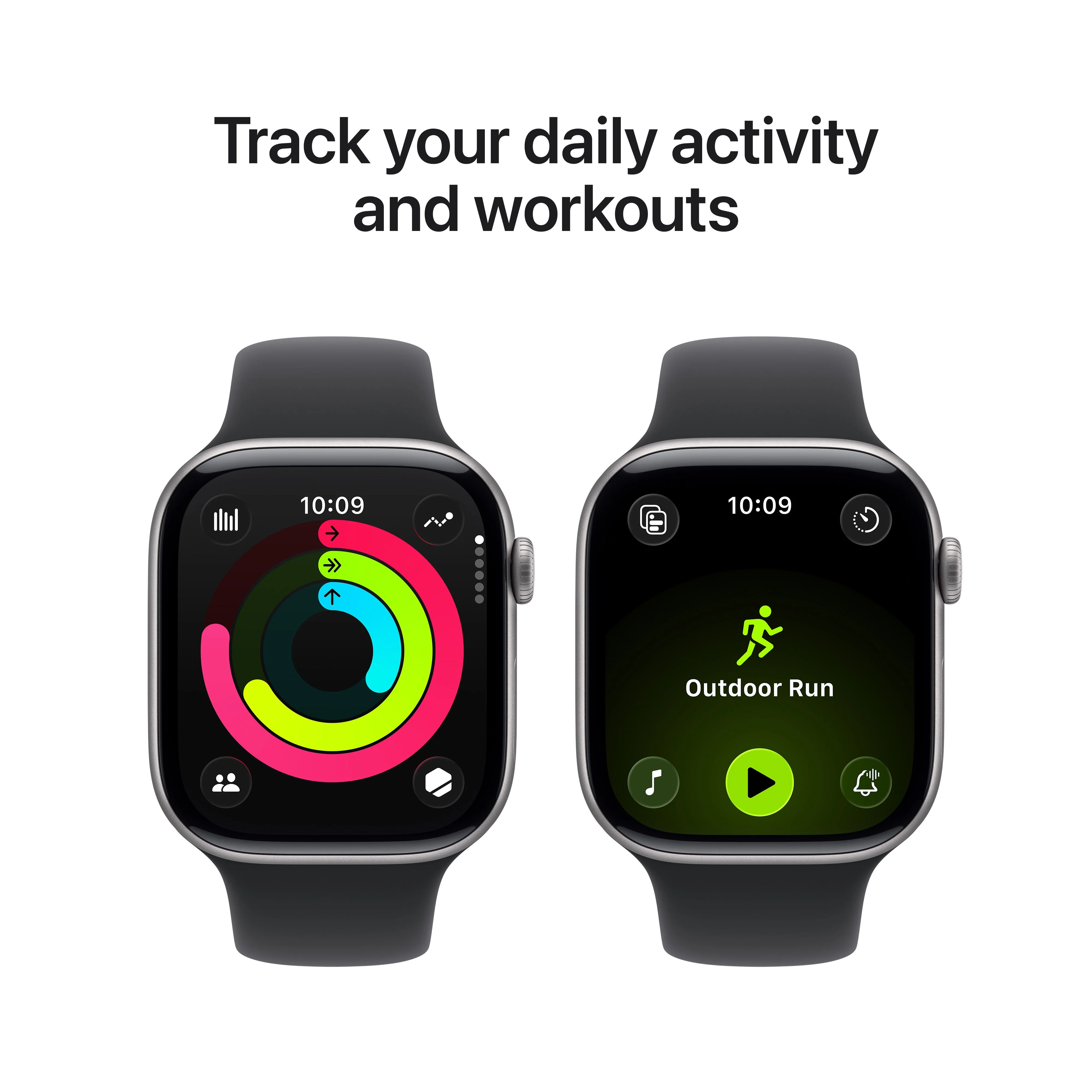 Apple Watch Series 11 GPS 46mm Space Grey Aluminium Case with Black Sport Band - M/L - Image 4