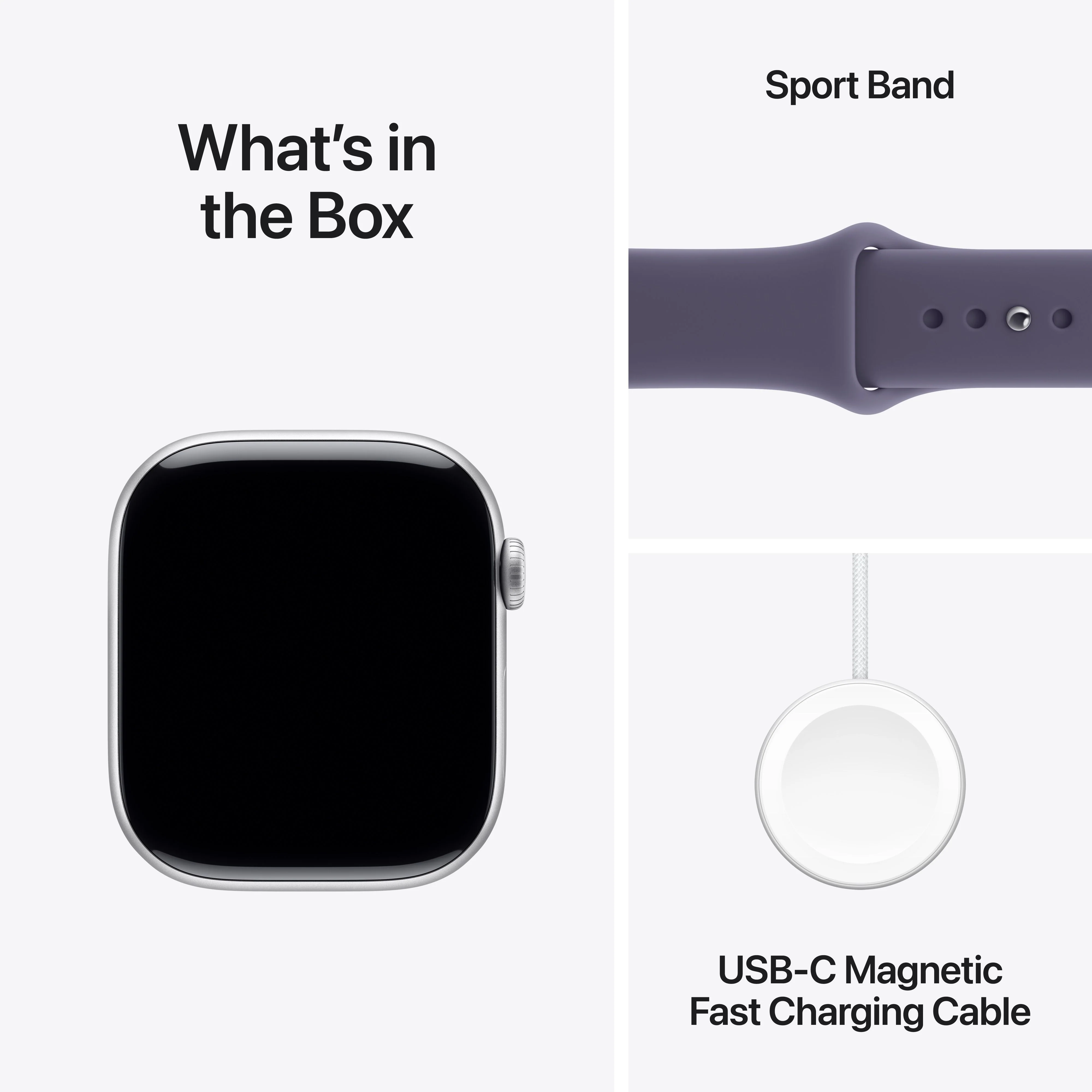 Apple Watch Series 11 GPS 46mm Silver Aluminium Case with Purple Fog Sport Band - S/M - Image 8