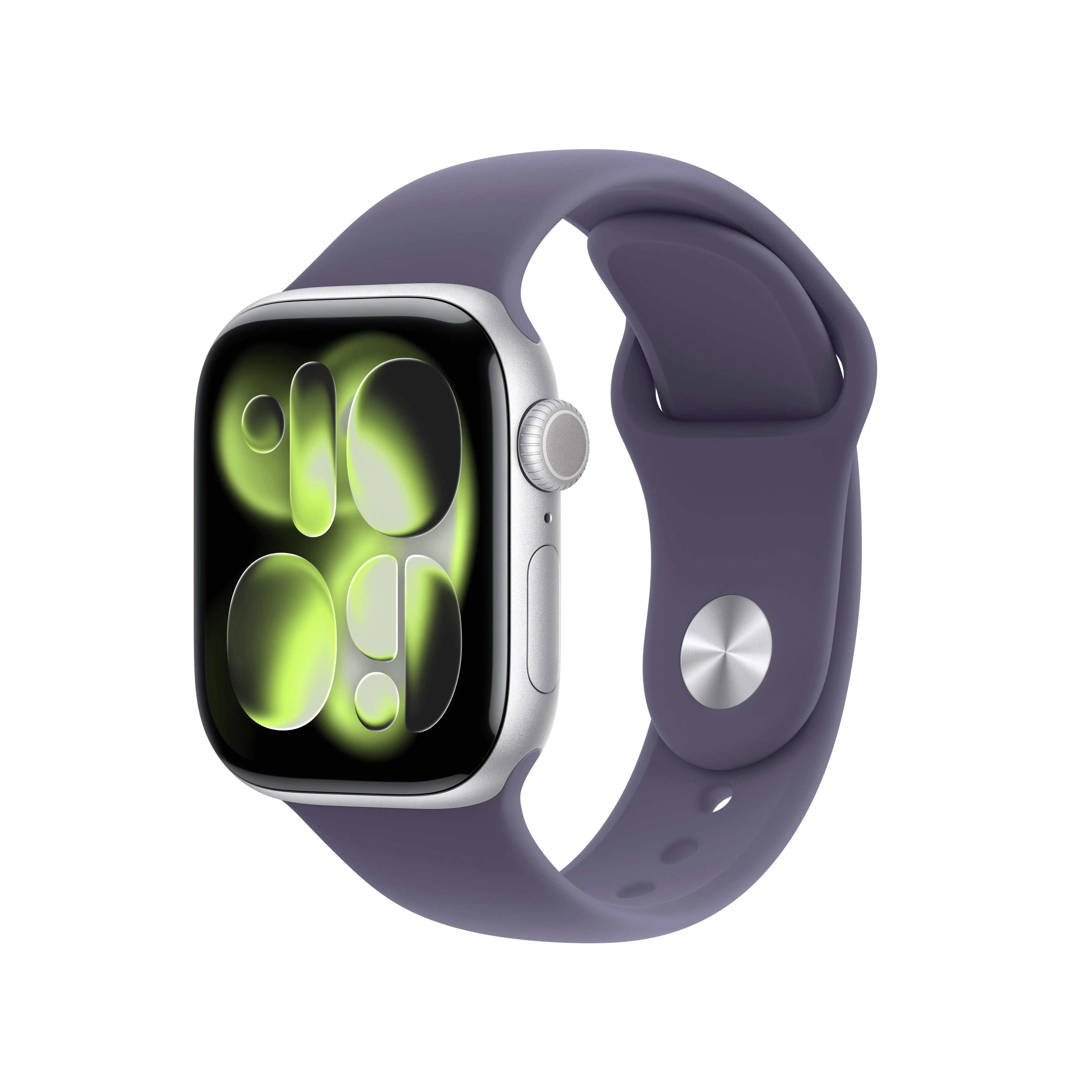 Apple Watch Series 11 GPS + Cellular 42mm Silver Aluminium Case with Purple Fog Sport Band - M/L