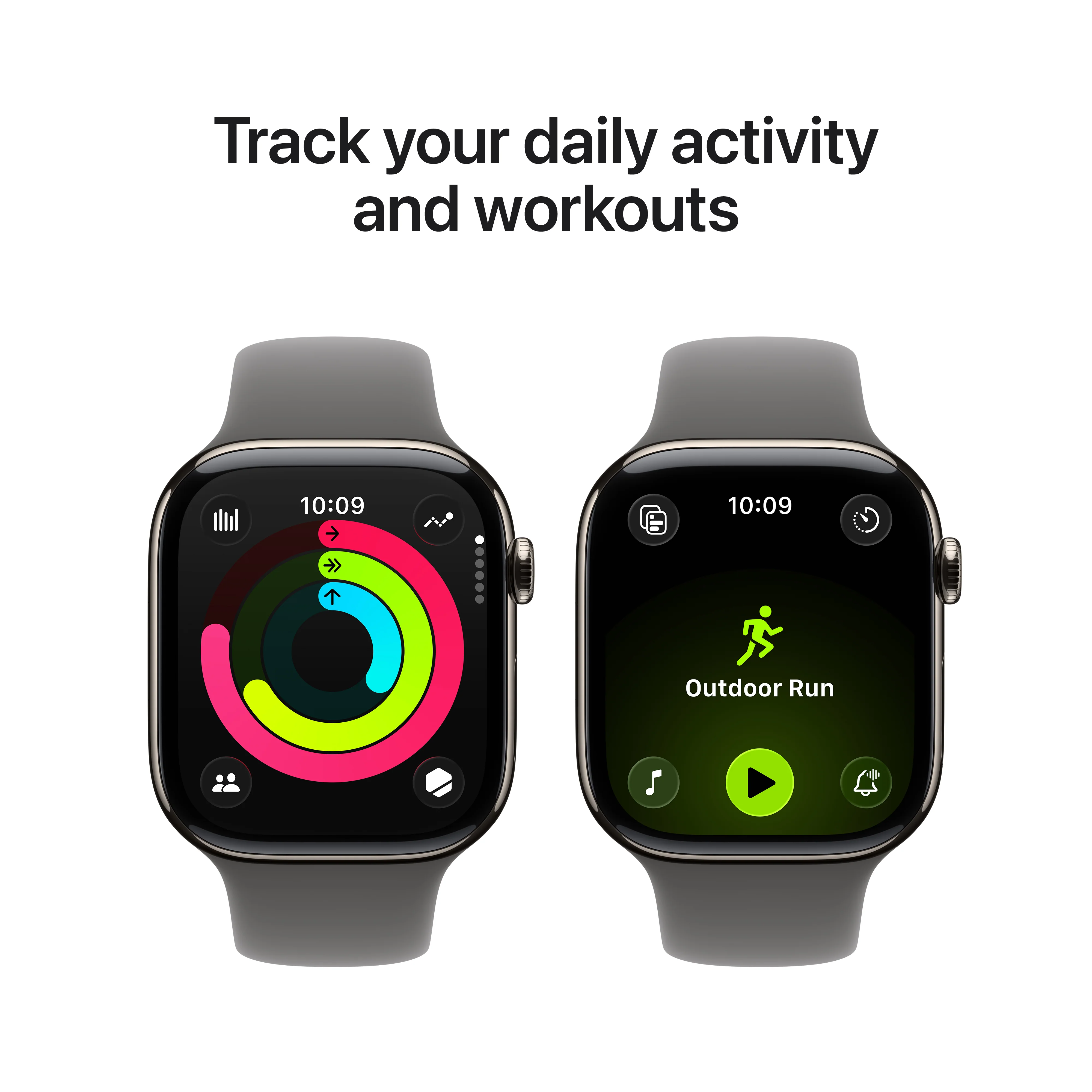 Apple Watch Series 11 GPS + Cellular 42mm Natural Titanium Case with Stone Grey Sport Band - S/M - Image 4
