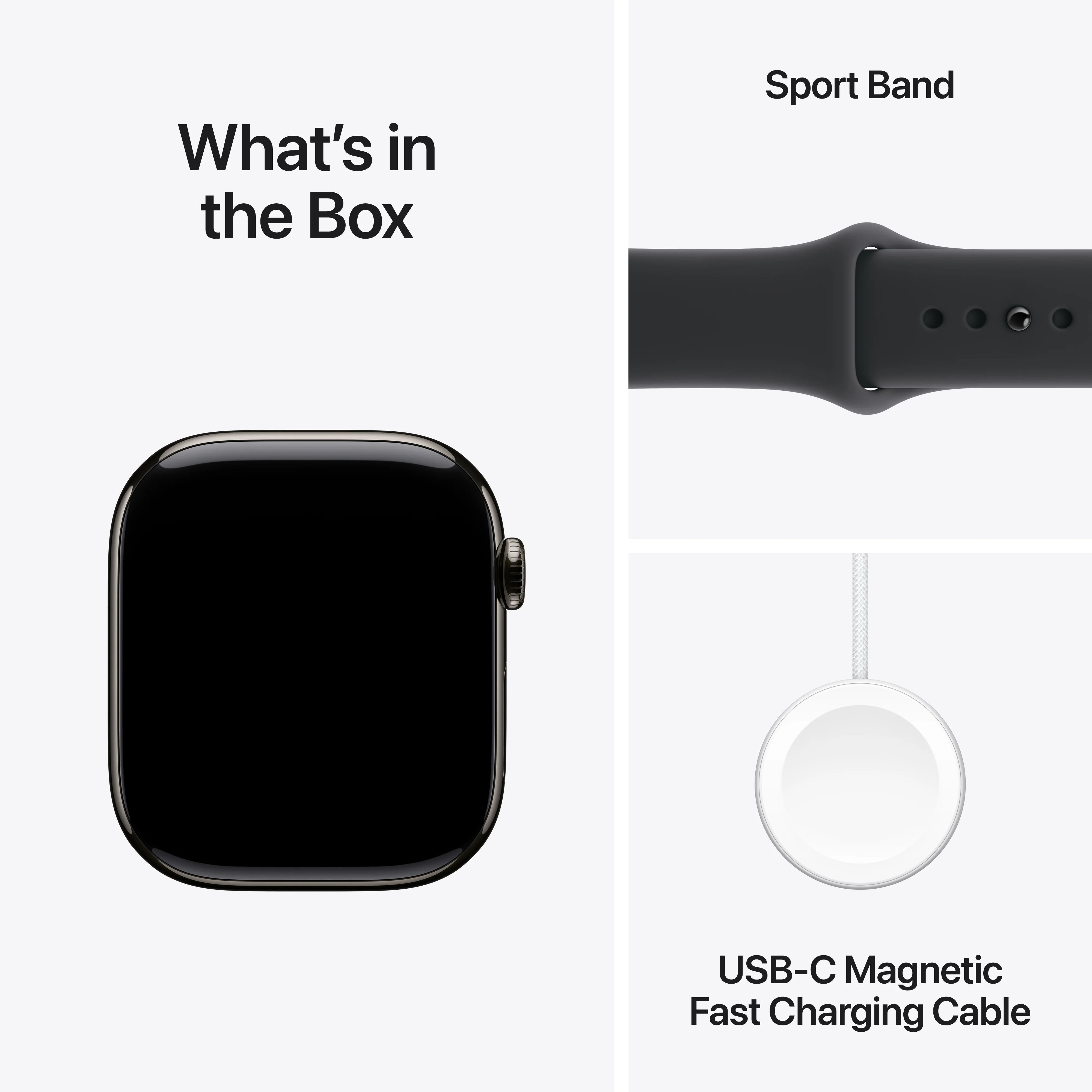 Apple Watch Series 11 GPS + Cellular 42mm Slate Titanium Case with Black Sport Band - M/L - Image 8
