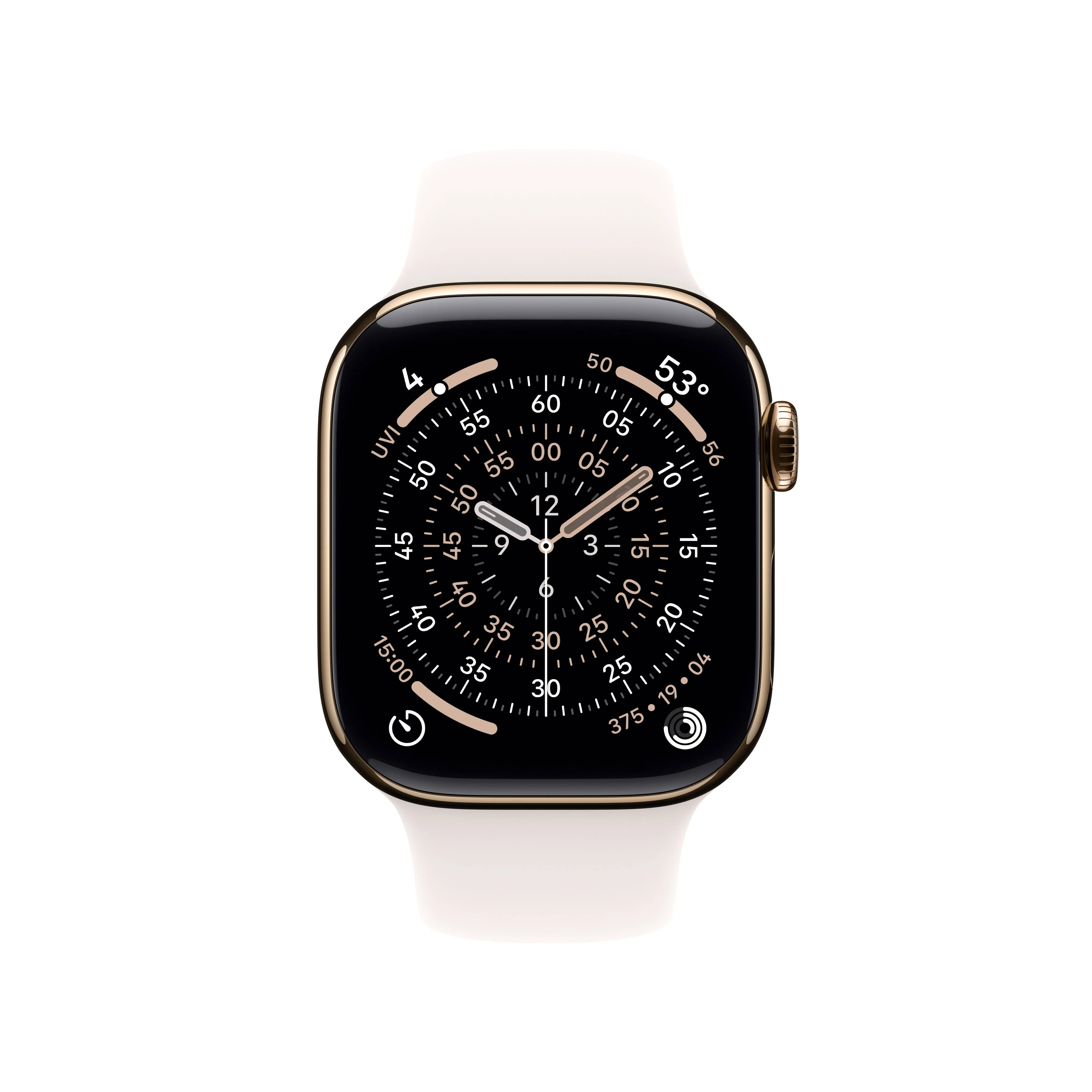 Apple Watch Series 11 GPS + Cellular 42mm Gold Titanium Case with Light Blush Sport Band - M/L - Image 2
